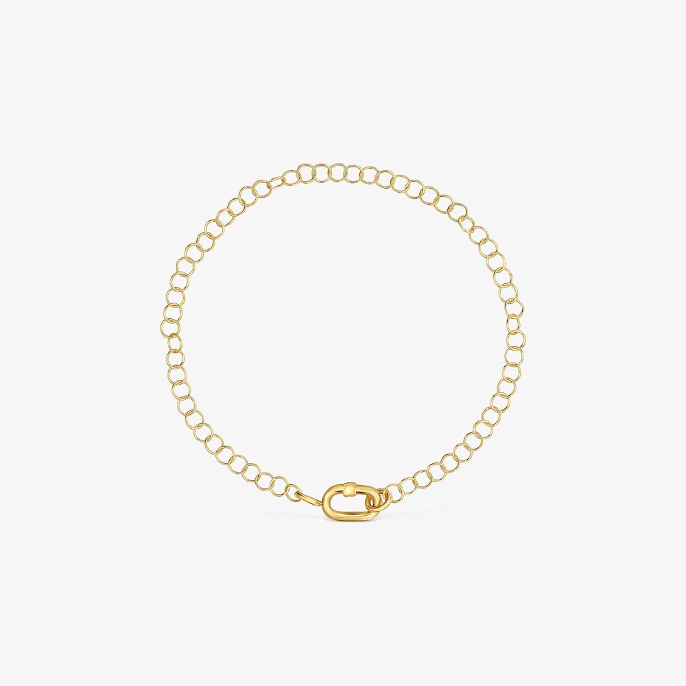 Hold Oval 18K solid gold chain Bracelet