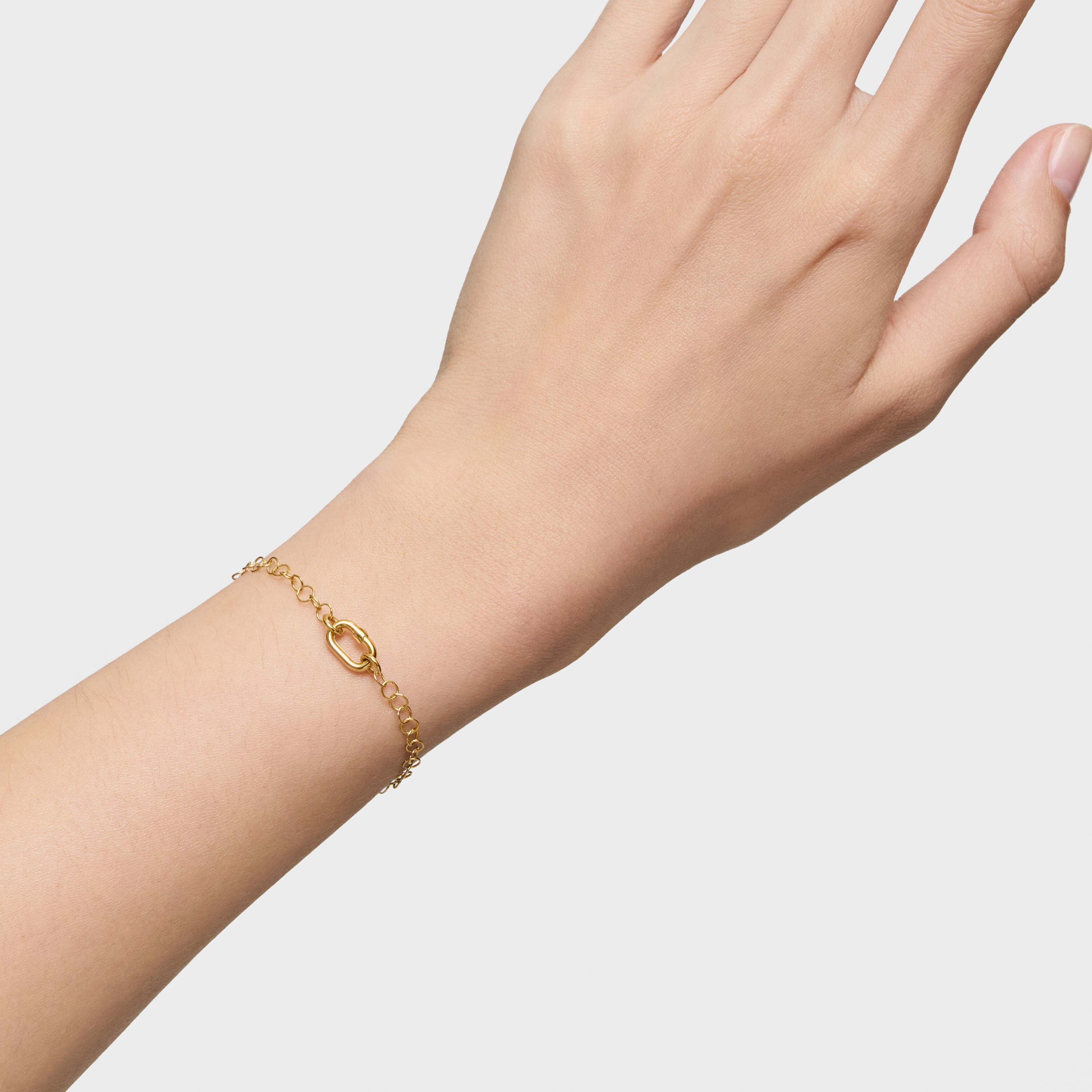 Hold Oval 18K solid gold chain Bracelet