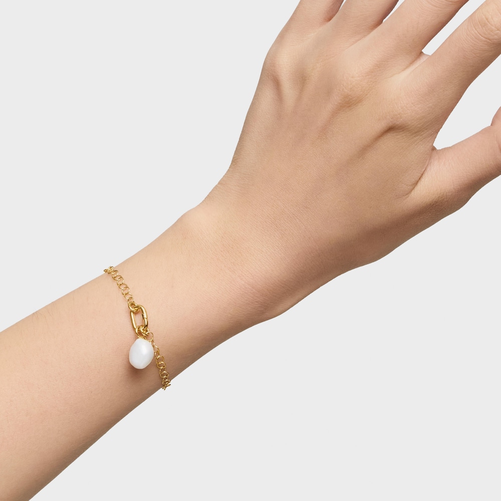 Hold Oval 18K solid gold chain Bracelet