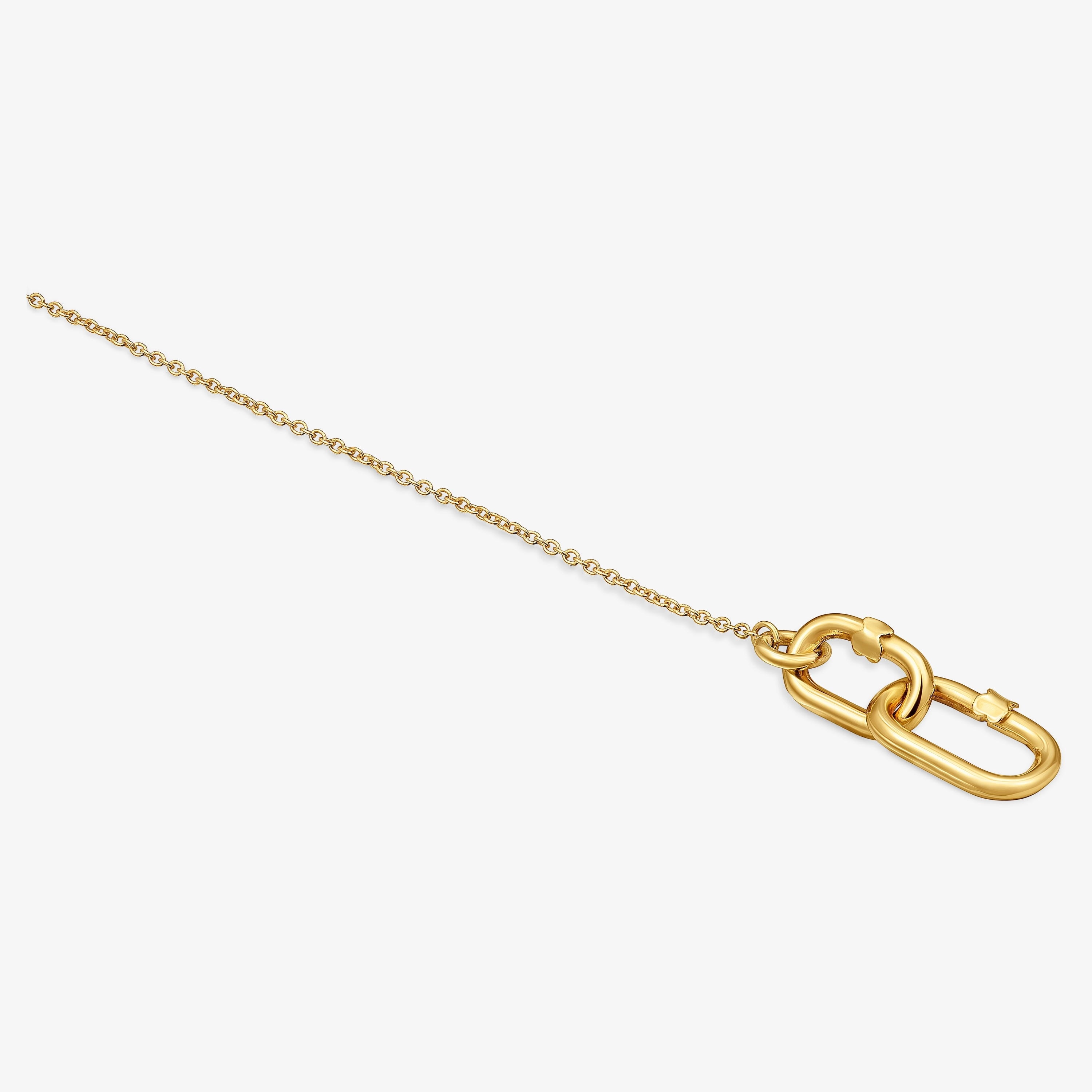 Hold Oval 18K solid gold double chain Bracelet