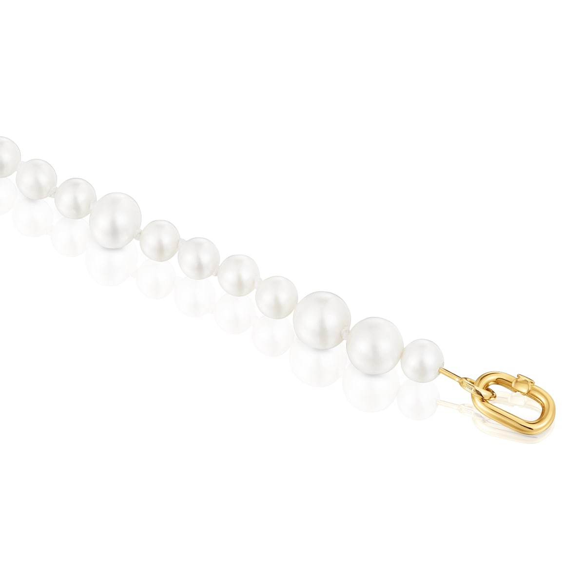Hold Oval gold Bracelet with cultured pearls