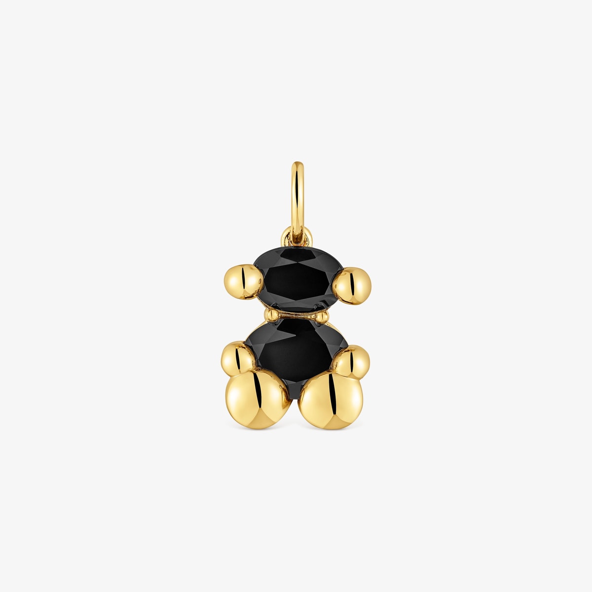Tous - Colgante Pequeño Motivo Oso Con Baño De Oro 18 Kt Sobre Plata Y Ónix Color Bear - Negro