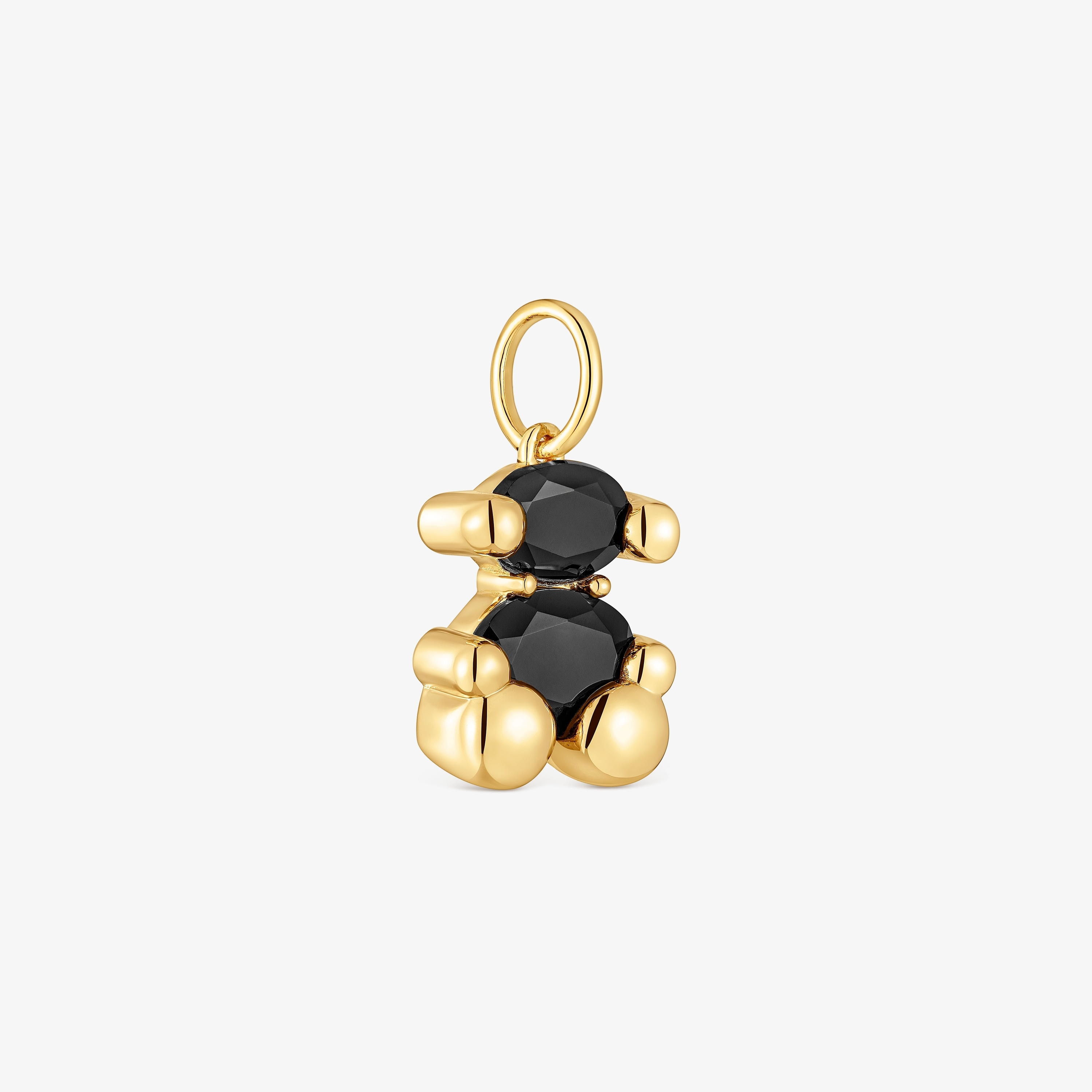 18K gold vermeil with onyx bear motif Pendant Color Bear