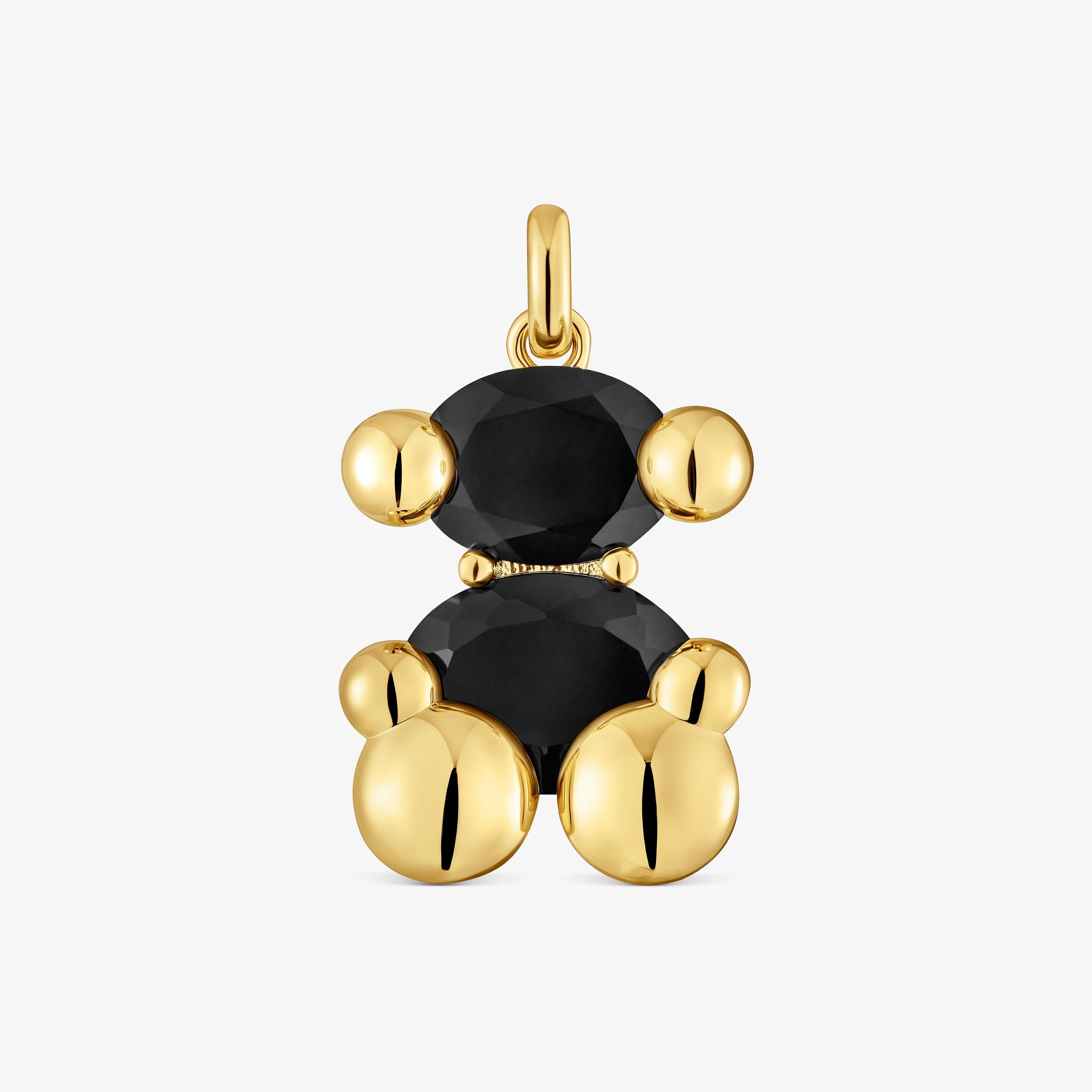 Medium 18K gold vermeil with onyx bear motif Pendant Color Bear | TOUS