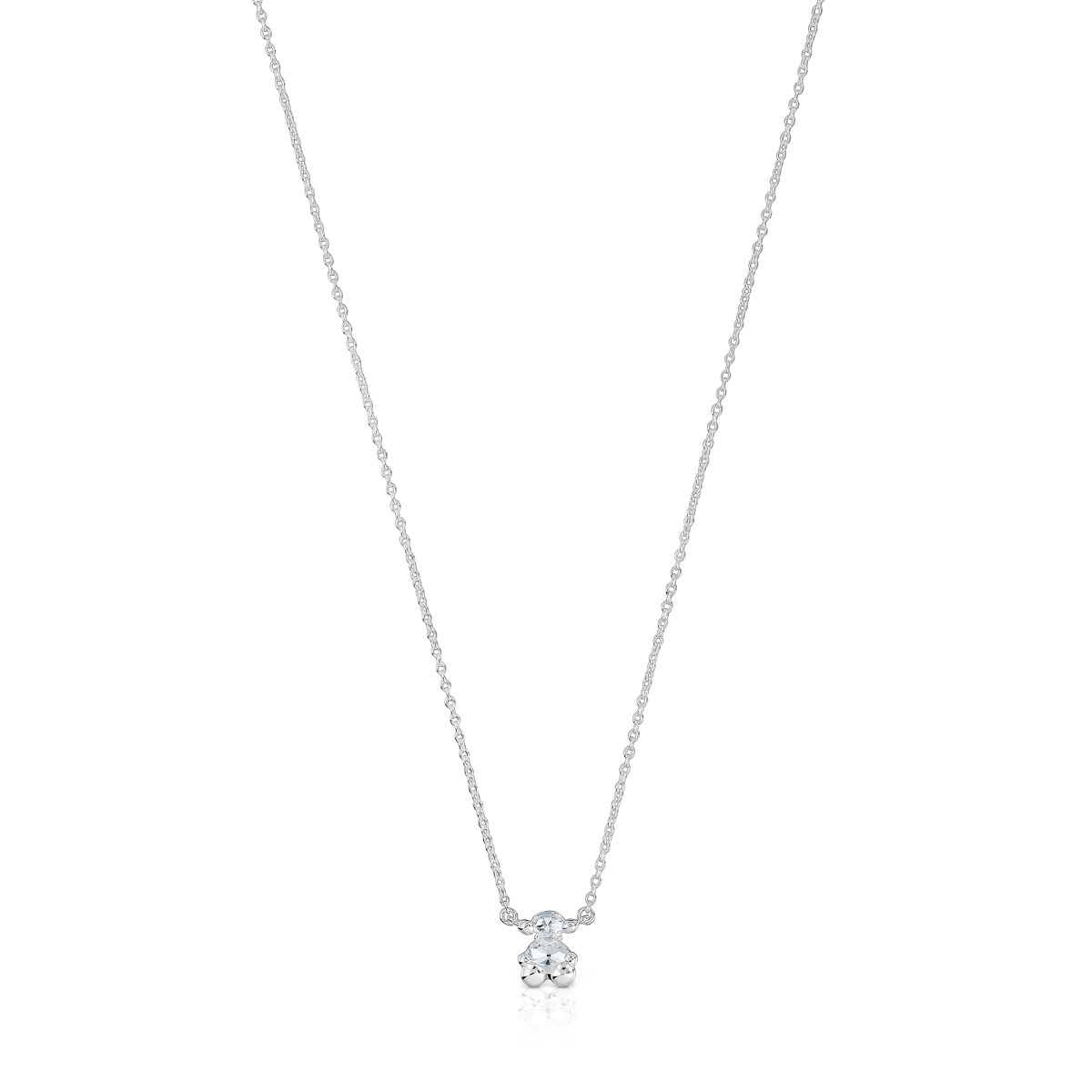 Tous - Collar Corto Motivo Oso De Plata Y Cuarzo Cristal De Roca Color Bear - Plateado