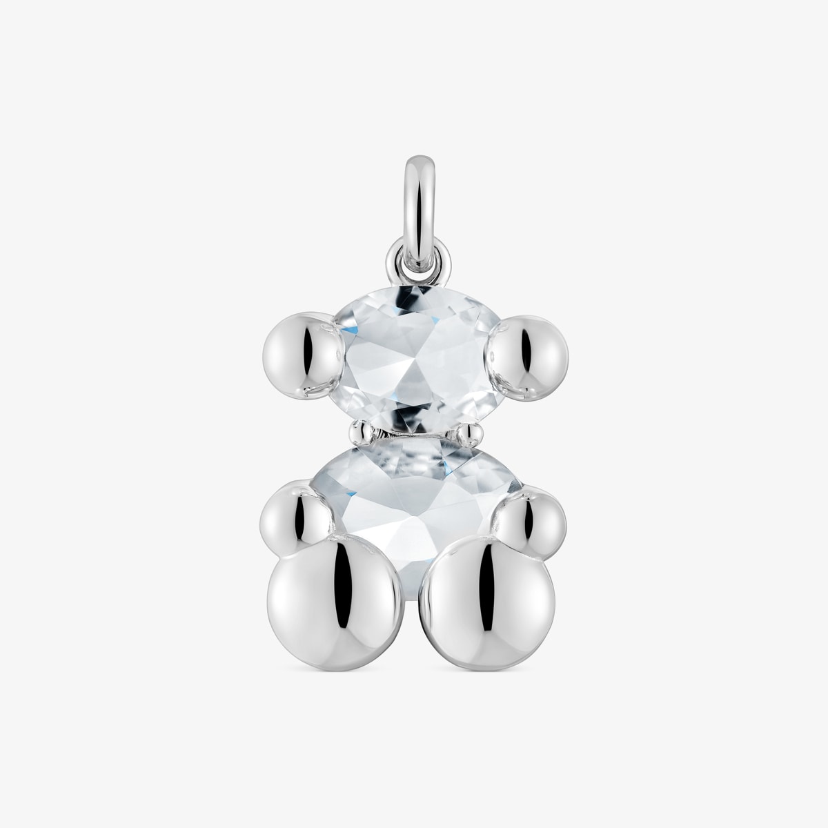 Tous - Colgante Mediano Motivo Oso De Plata Y Cuarzo Cristal De Roca Color Bear - Transparente