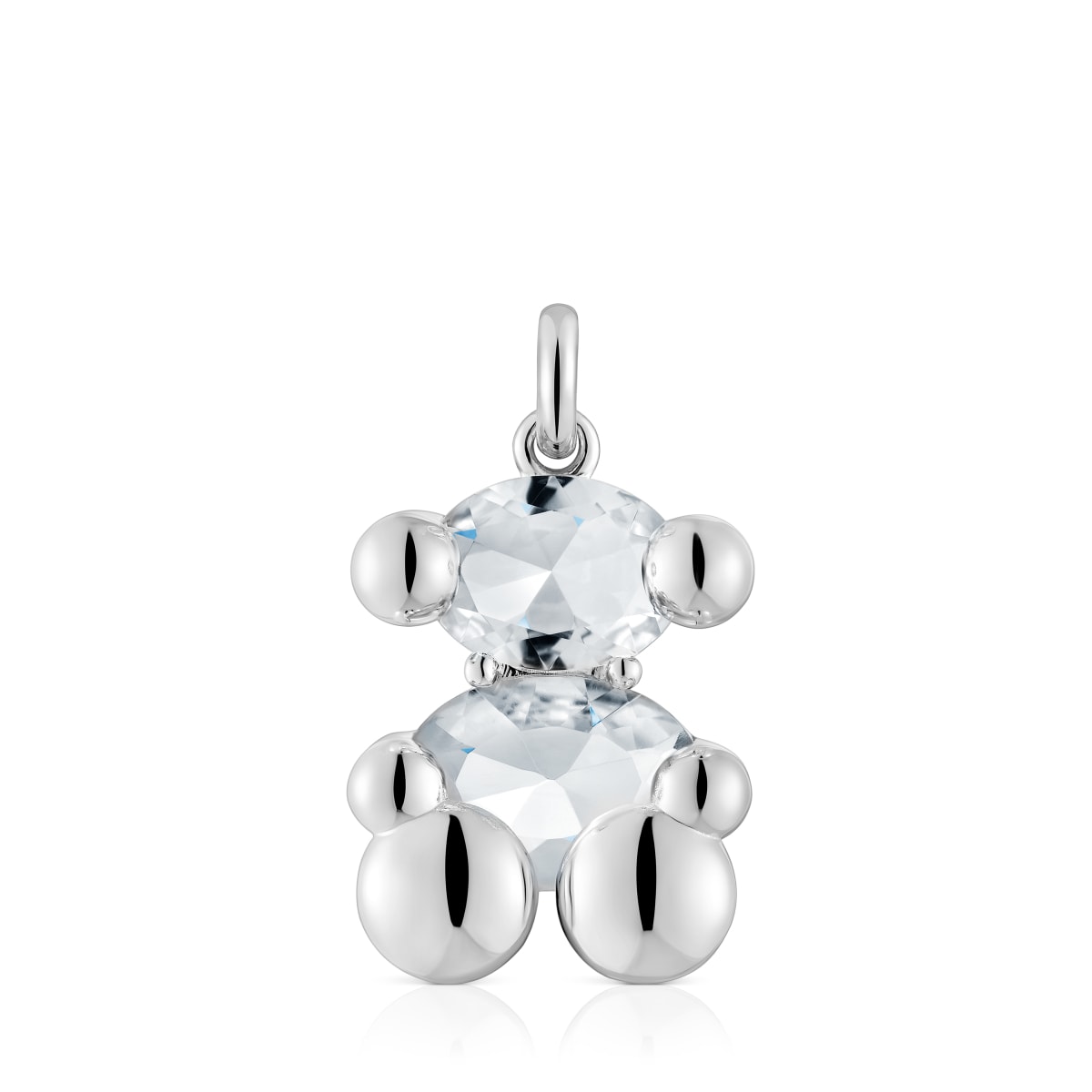Tous - Colgante Mediano Motivo Oso De Plata Y Cuarzo Cristal De Roca Color Bear - Plateado