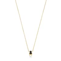Collar corto motivo oso con baño de oro 18 kt sobre plata y ónix Color Bear
