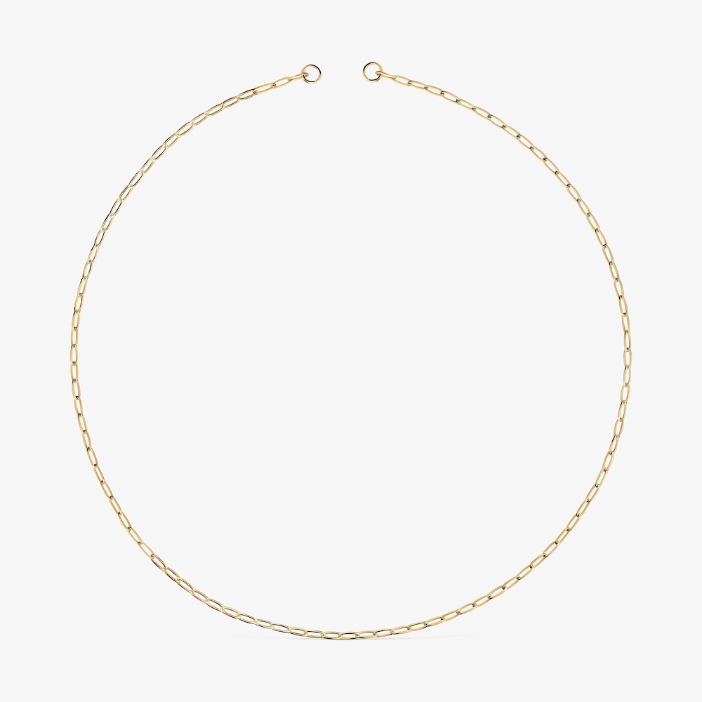 Collar corto con ba&ntilde;o de oro 18 kt sobre plata Hold Oval