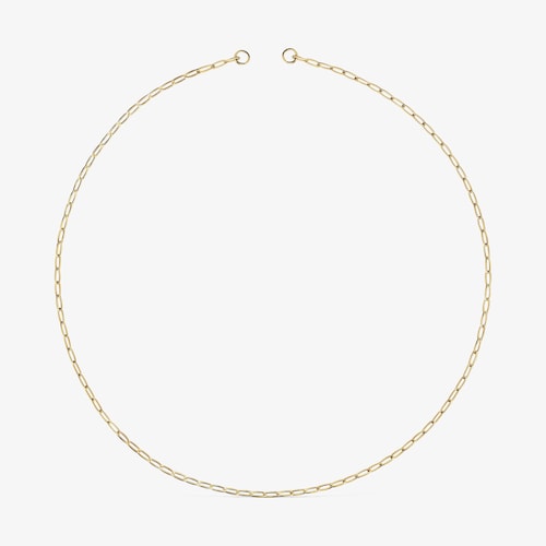 Collar corto con ba&ntilde;o de oro 18 kt sobre plata Hold Oval