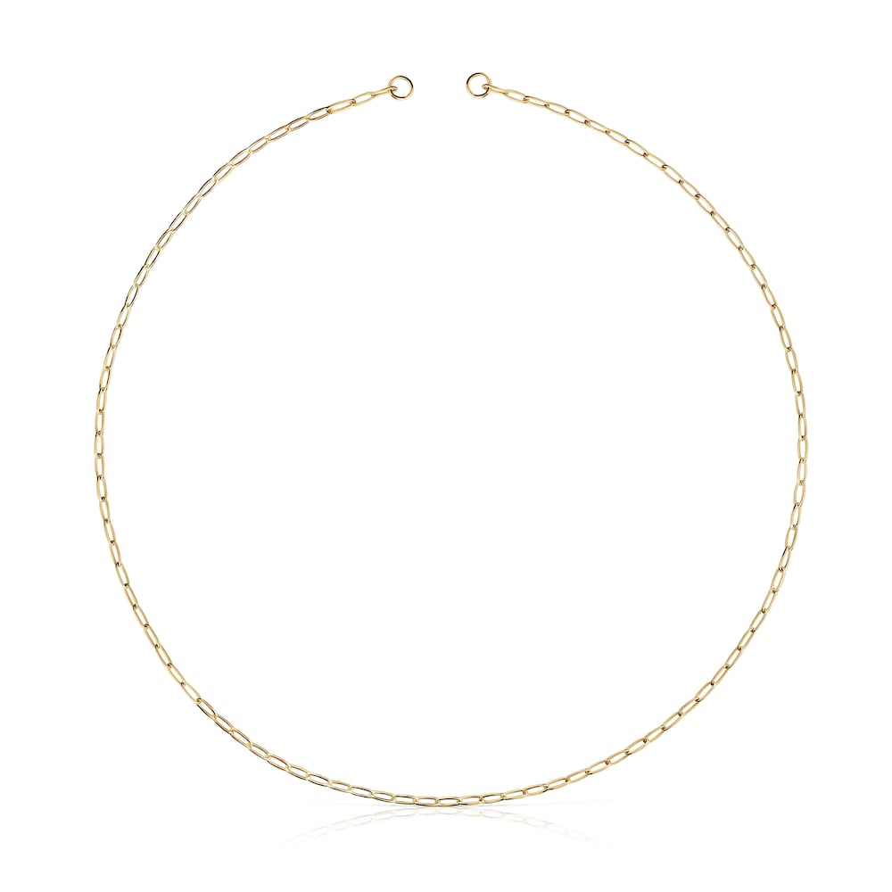 Hold Oval short Necklace with 18kt gold plating over silver