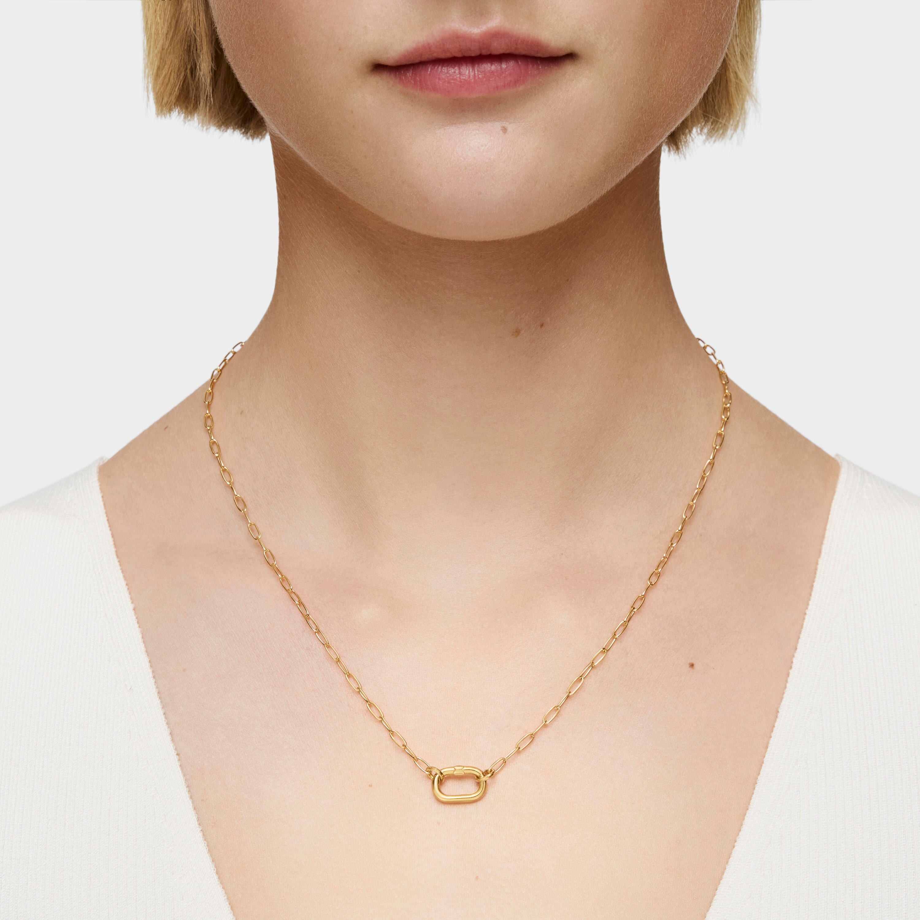 Hold Oval short Necklace with 18K gold vermeil
