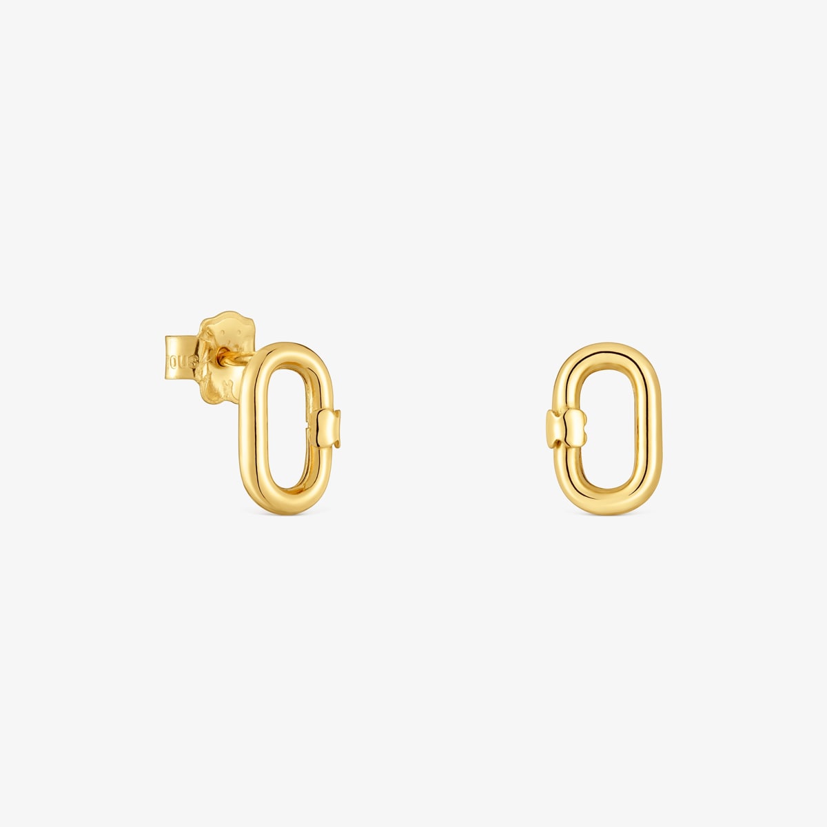 Tous - Pendientes Pequeños De Oro 10 Mm Hold Oval - Dorado