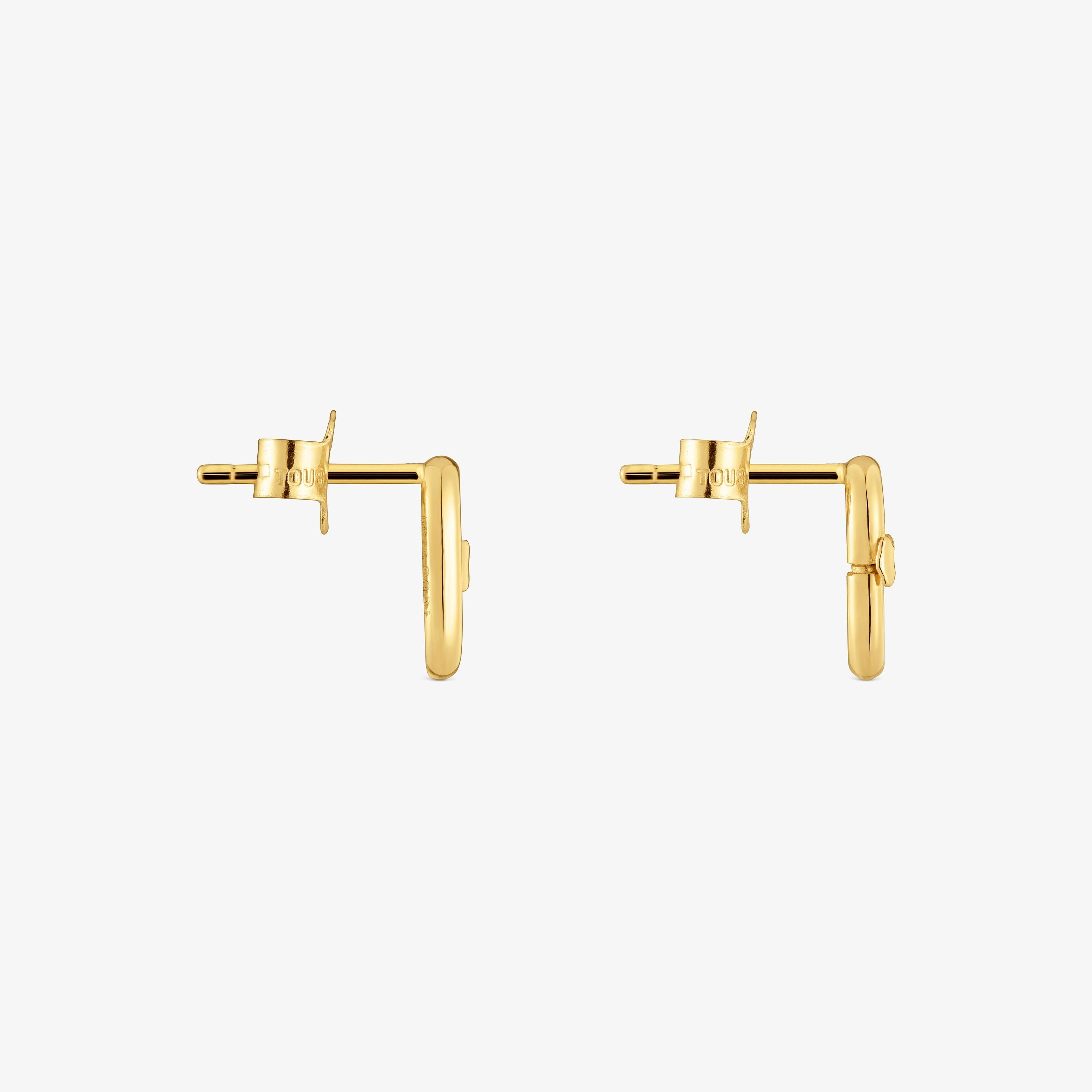 Hold Oval small  mm 18K solid gold Earrings