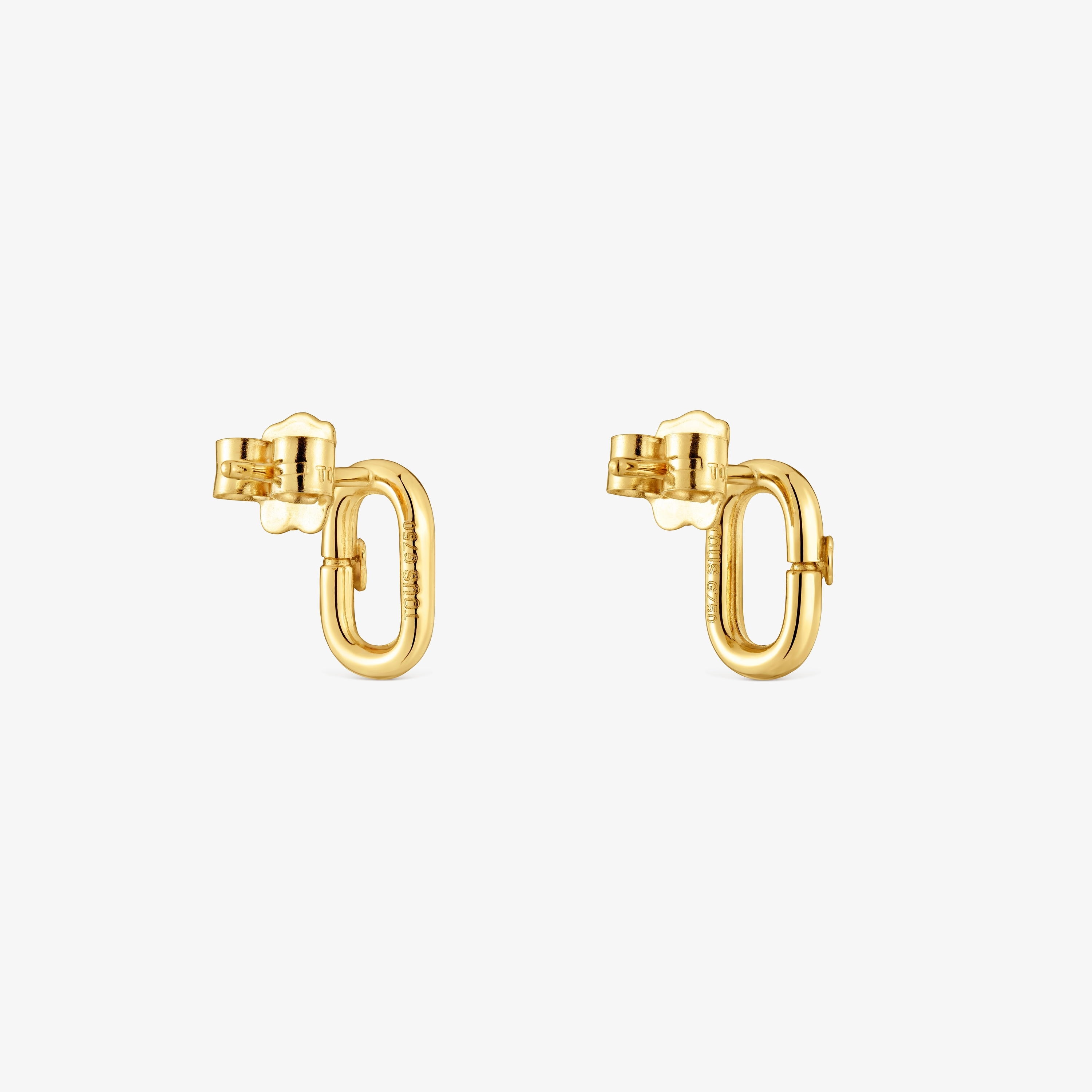Hold Oval small  mm 18K solid gold Earrings