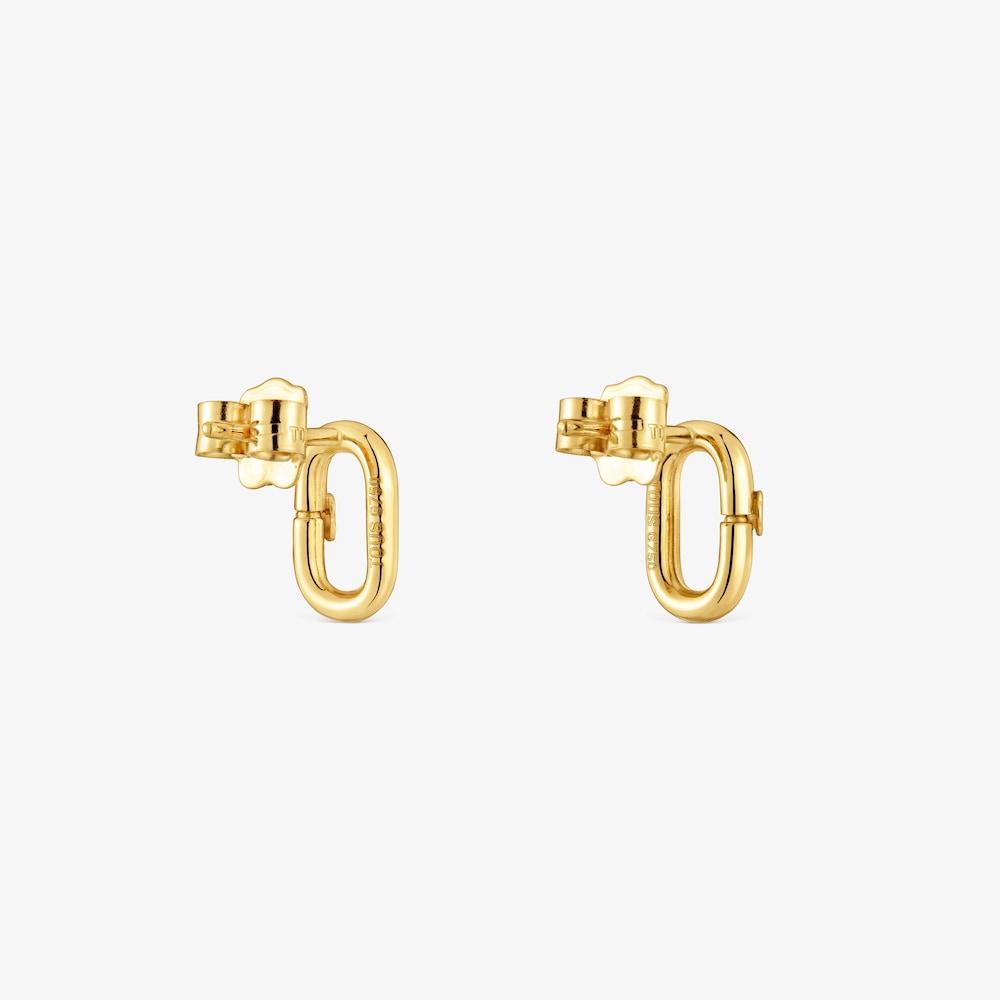 Pendientes peque&ntilde;os de oro 18K 10 mm Hold Oval