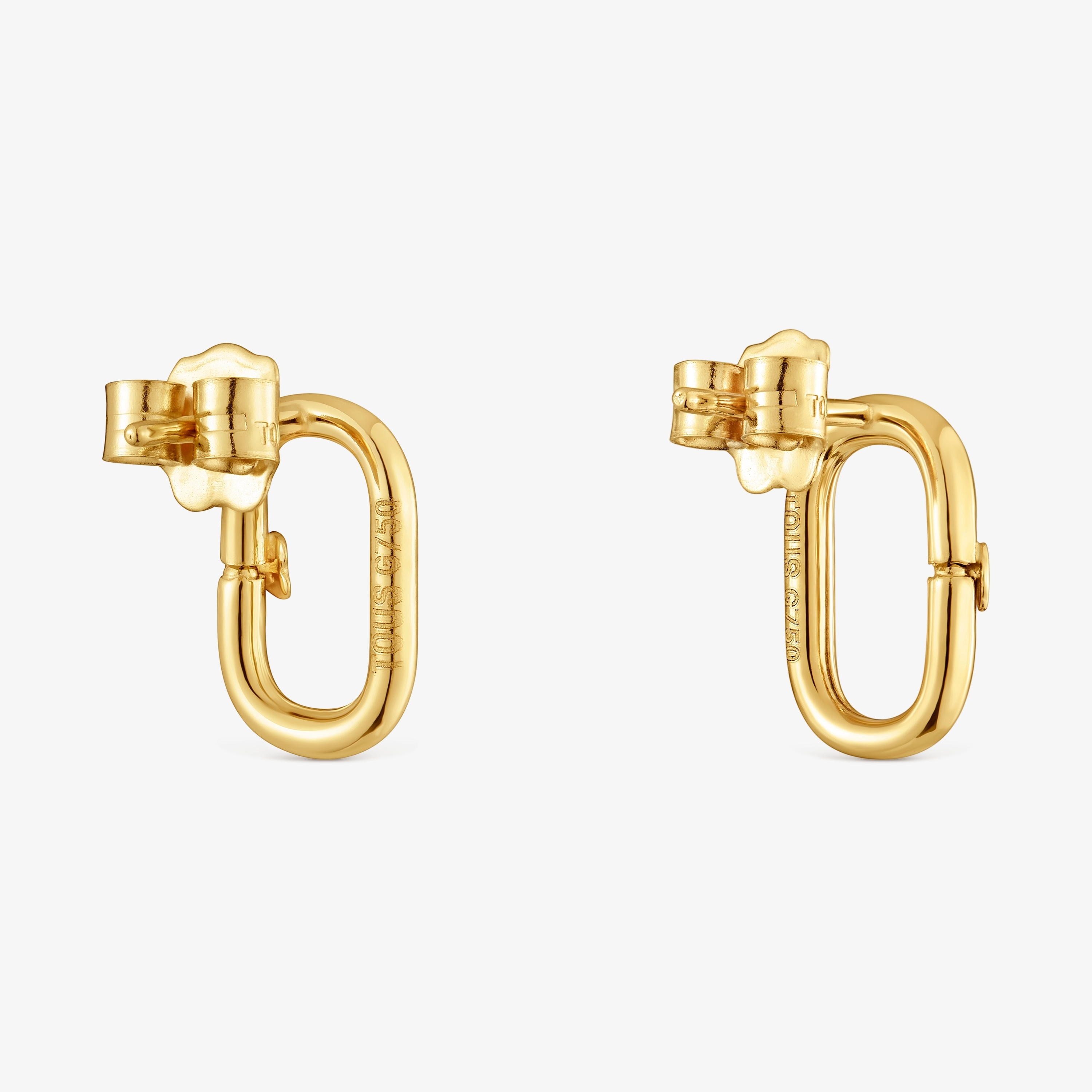 Hold Oval small 12 mm 18K solid gold Earrings