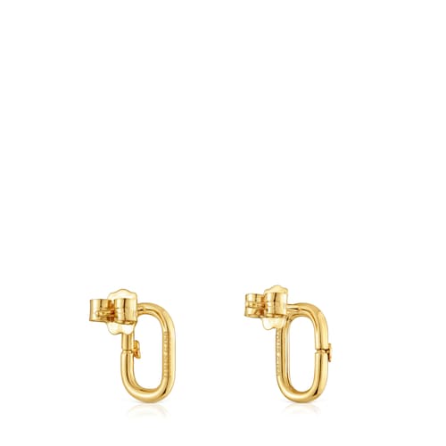 Pendientes pequeños de oro 12 mm Hold Oval