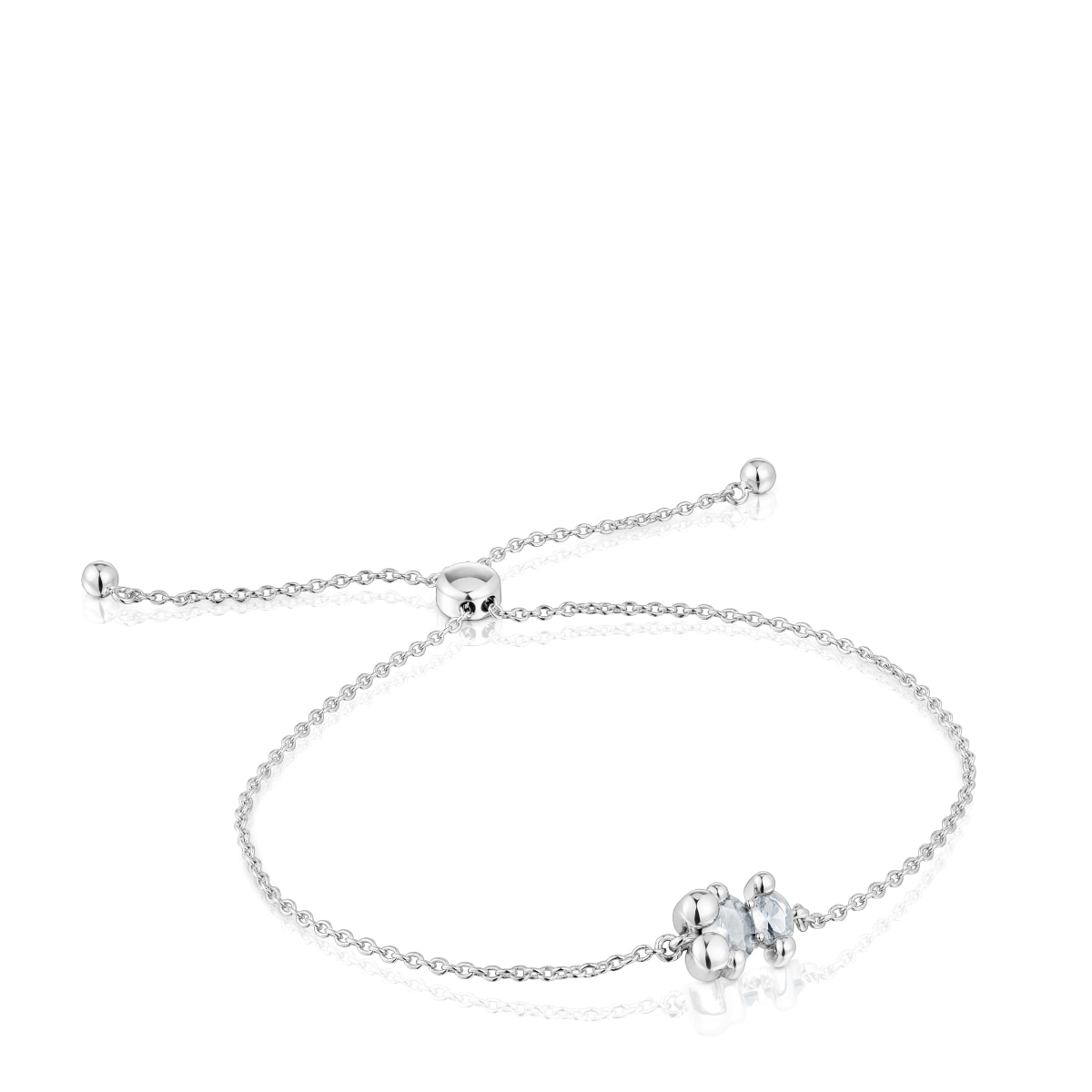 Tous - Pulsera Cadena Motivo Oso De Plata Y Cuarzo Cristal De Roca Color Bear - Plateado