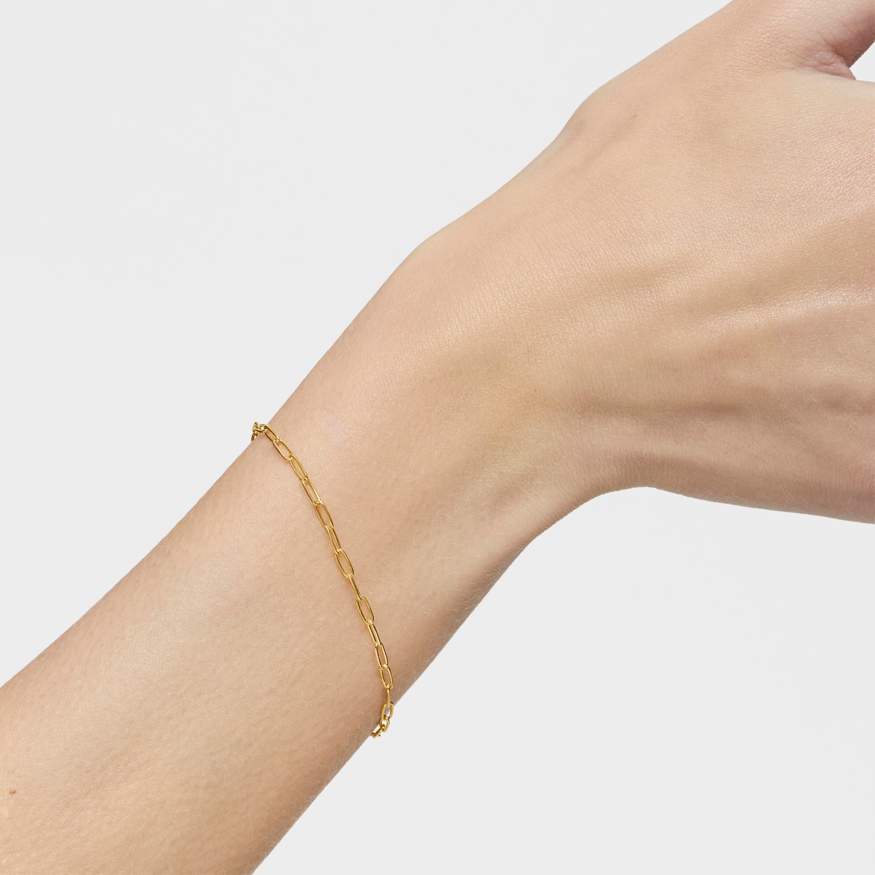 Hold Oval chain Bracelet with 18K gold vermeil