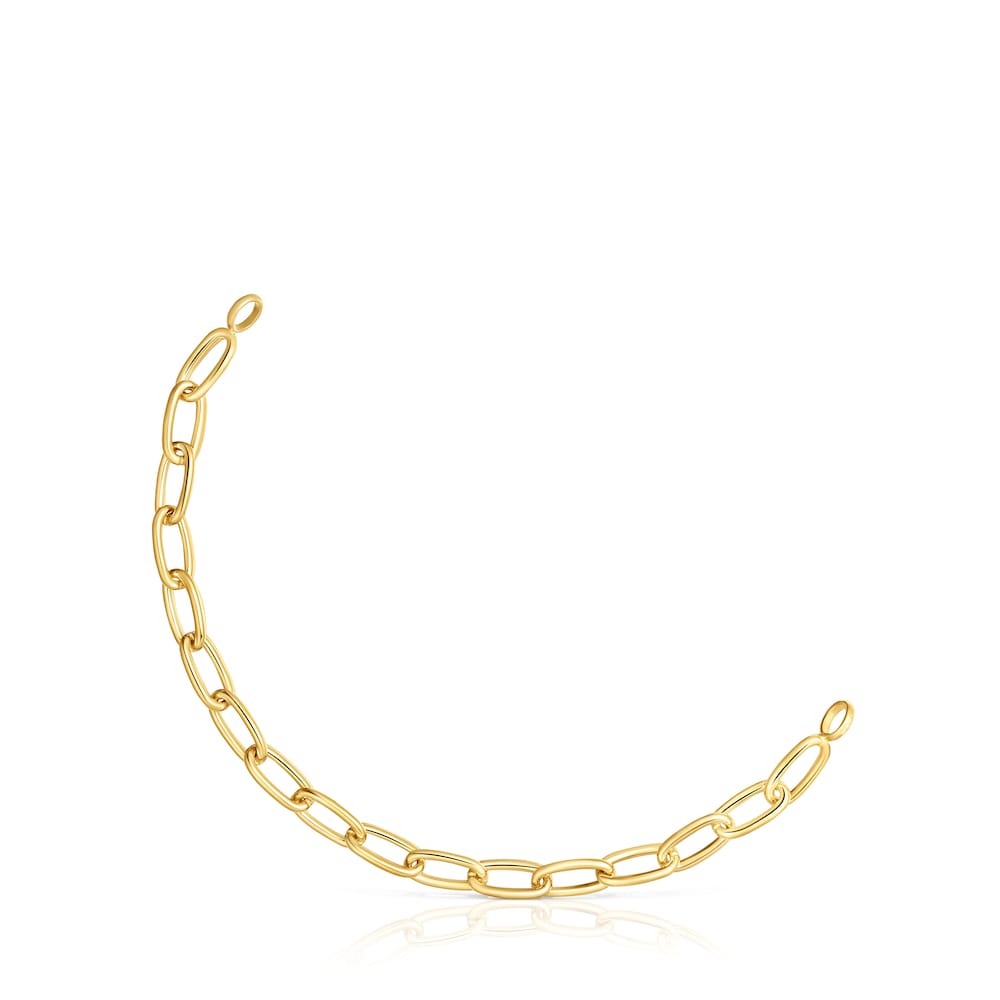Pulsera cadena XL con baño de oro 18 kt sobre plata Hold Oval Pulsera cadena XL con baño de oro 18 kt sobre plata Hold Oval