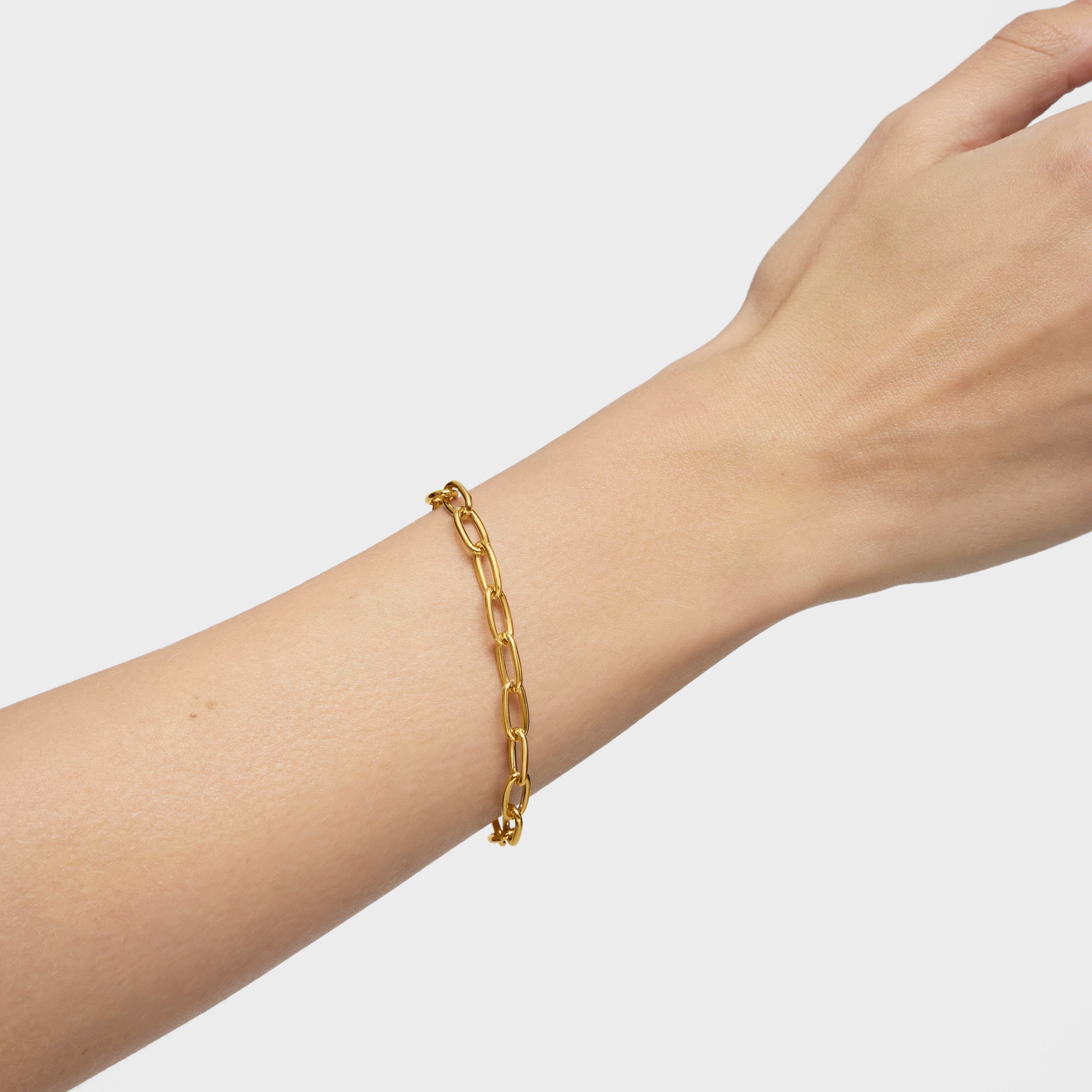 Hold Oval XL chain Bracelet with 18K gold vermeil