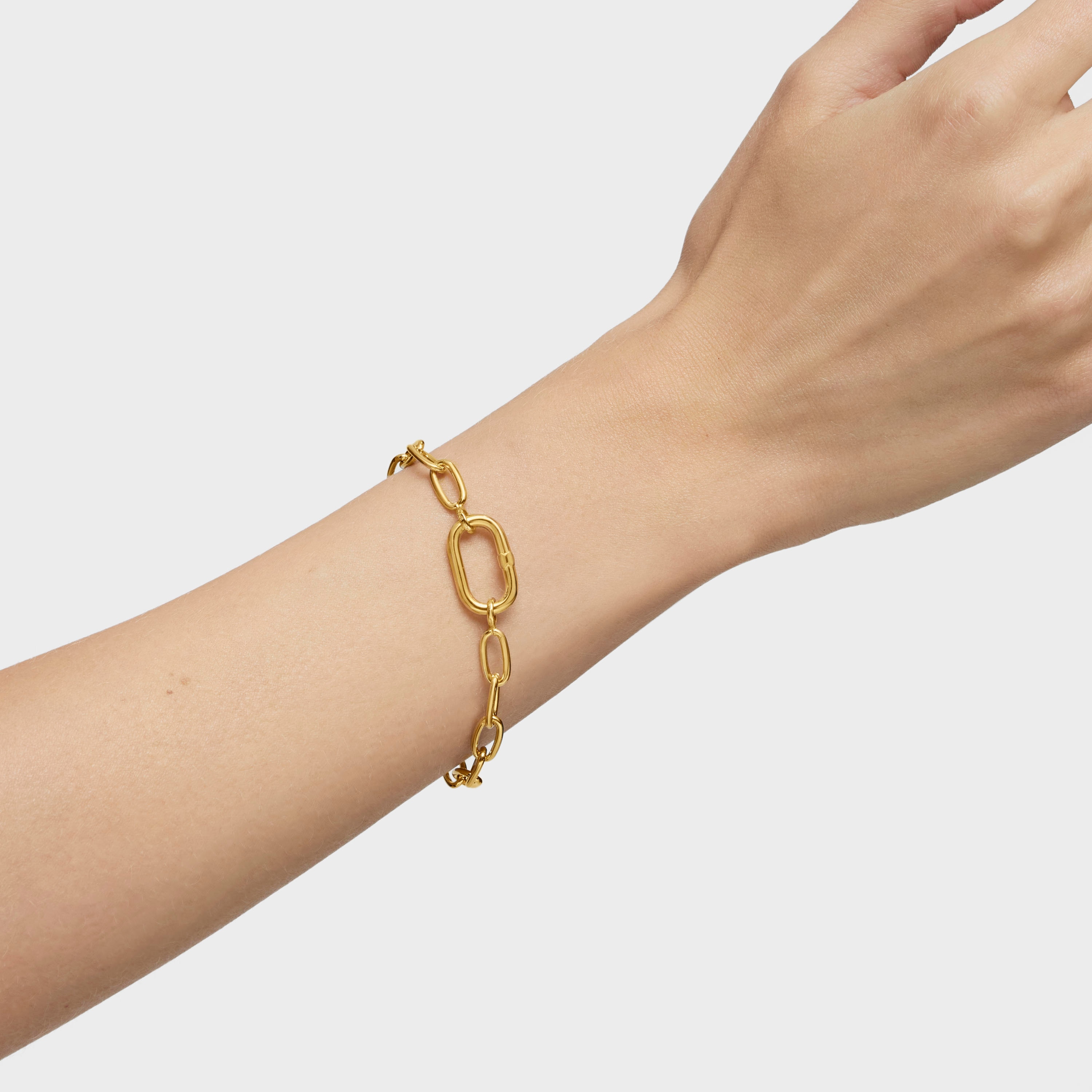 Hold Oval XL chain Bracelet with 18K gold vermeil