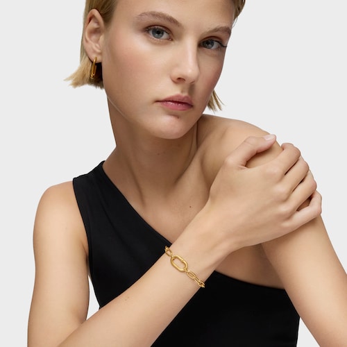 Hold Oval XL chain Bracelet with 18kt gold plating over silver
