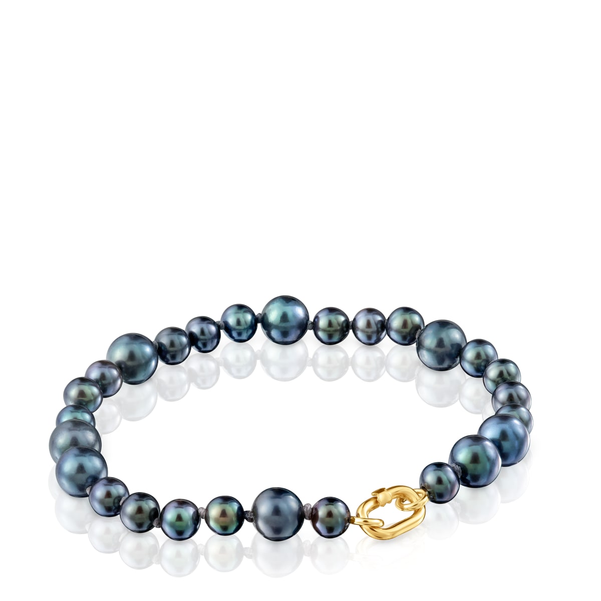 Pulsera de oro y perlas barrocas cultivadas Hold Oval