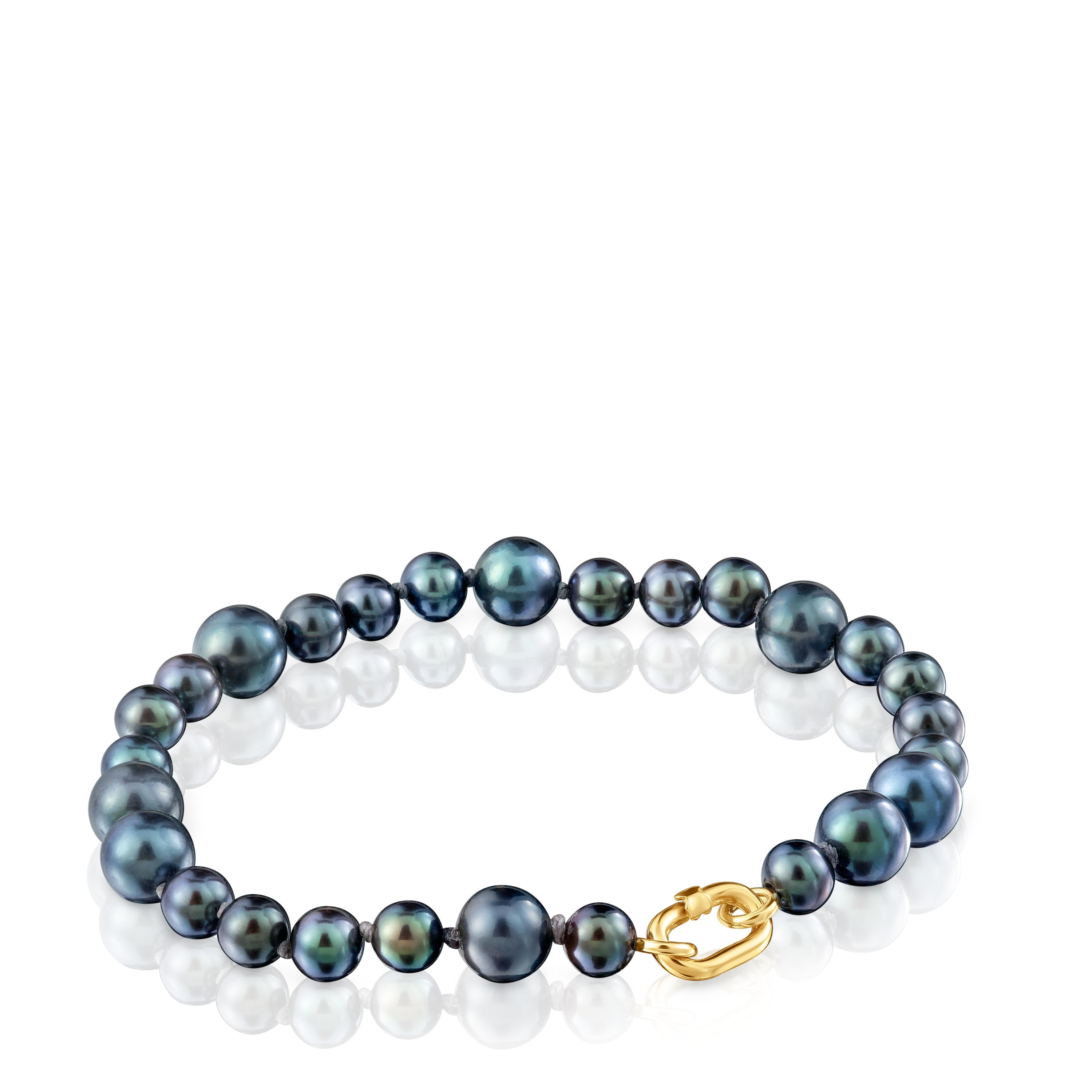 Hold Oval gold Bracelet with cultured baroque pearls