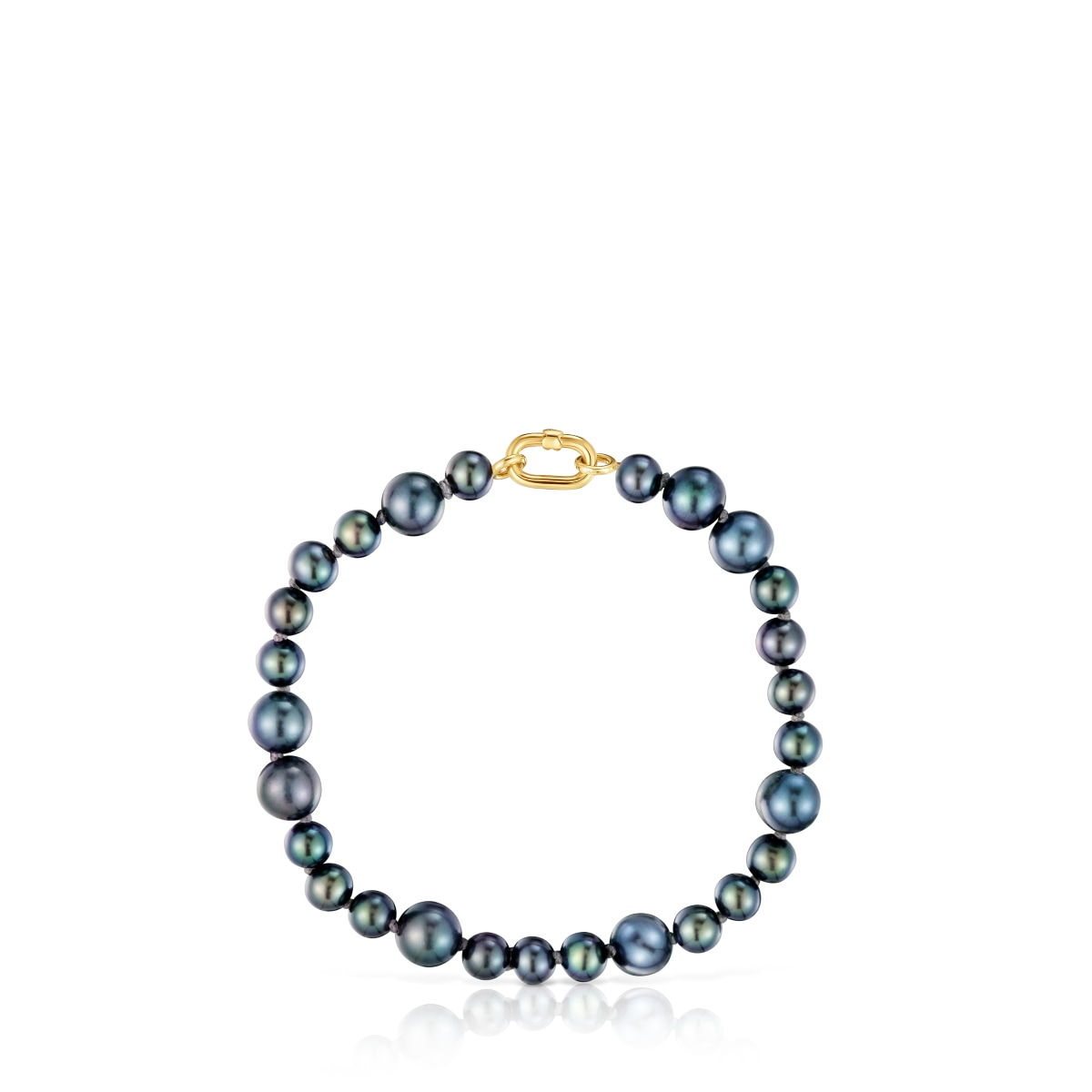 Pulsera de oro y perlas barrocas cultivadas Hold Oval