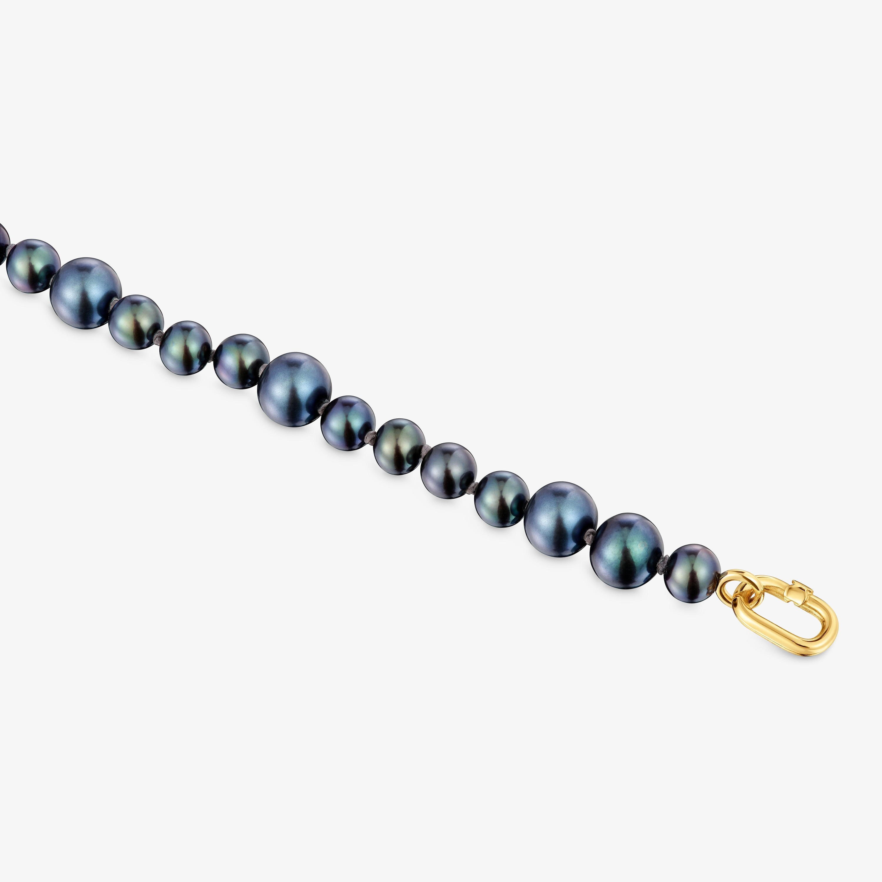 Hold Oval 18K solid gold Bracelet with cultured baroque pearls