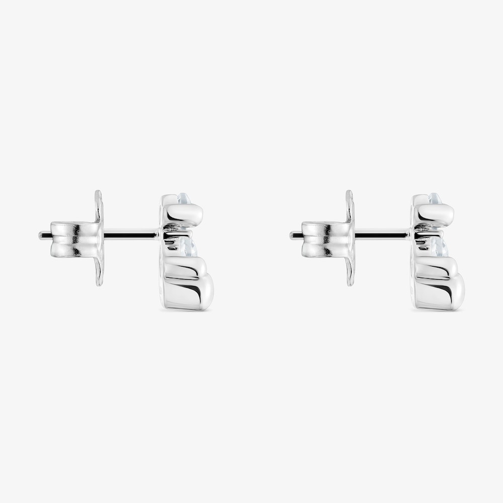 Kolczyki Color Bear 8 mm ze srebra z kryształem g&oacute;rskim z motywem misia