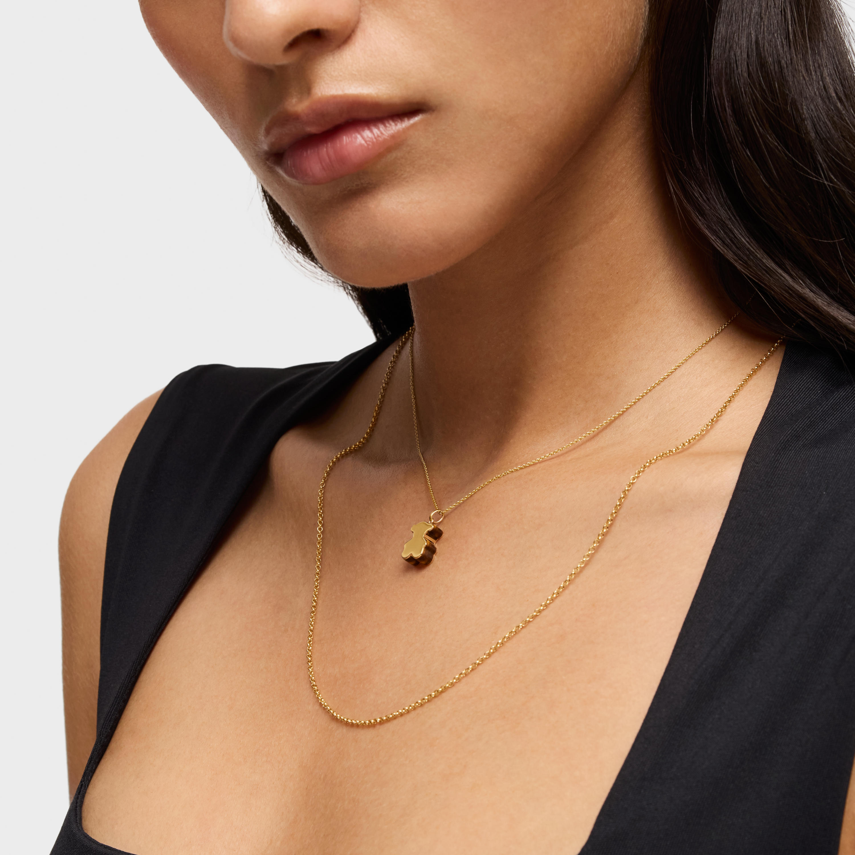 18K solid gold bear Pendant with tiger’s eye TOUS 1950