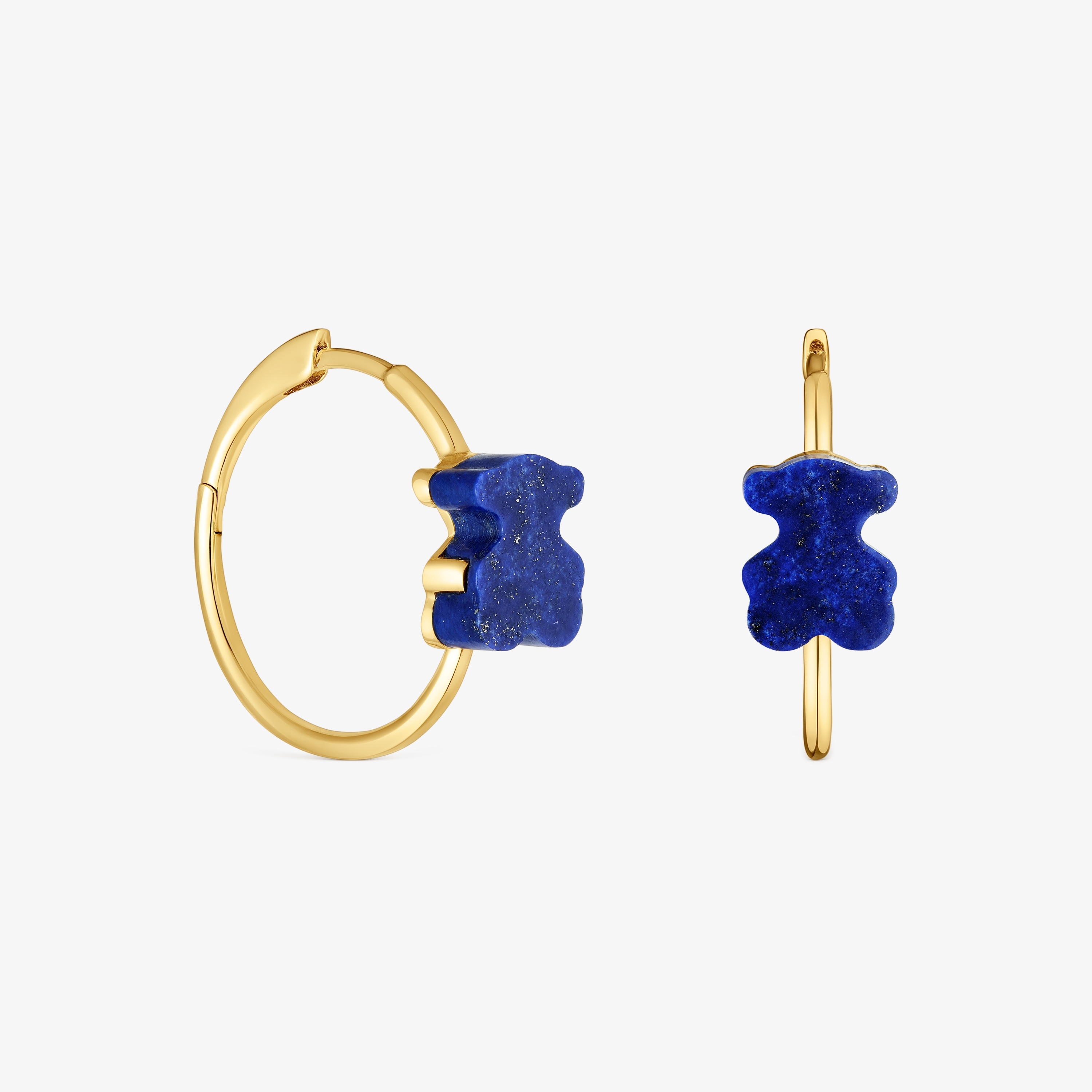 18K solid gold bear Hoop earrings with lapis lazuli TOUS 1950