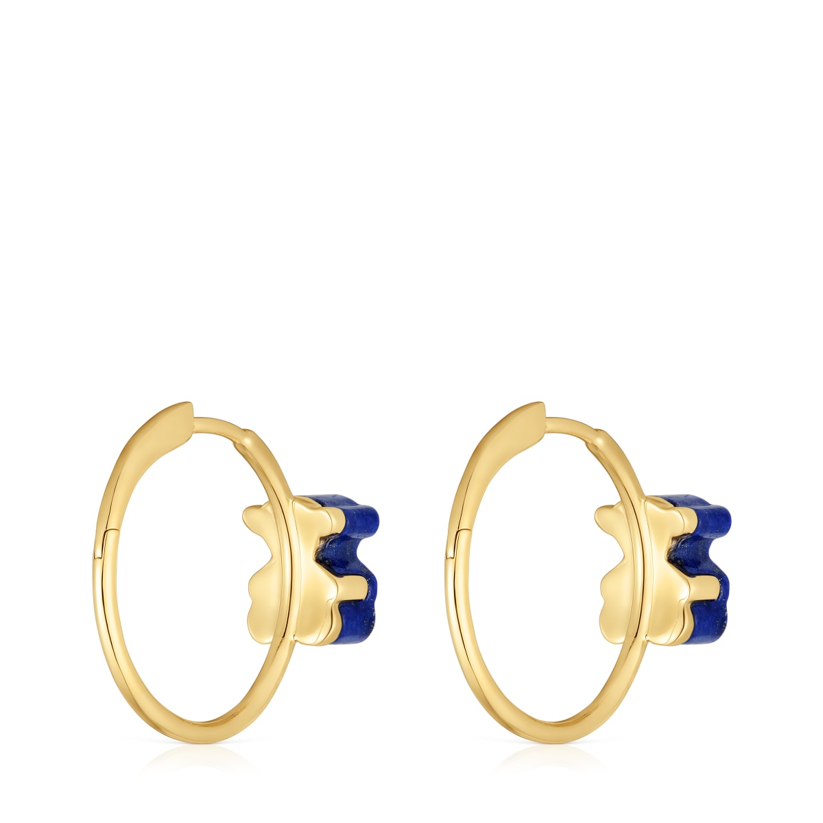 Gold bear Hoop earrings with lapis lazuli TOUS 1950