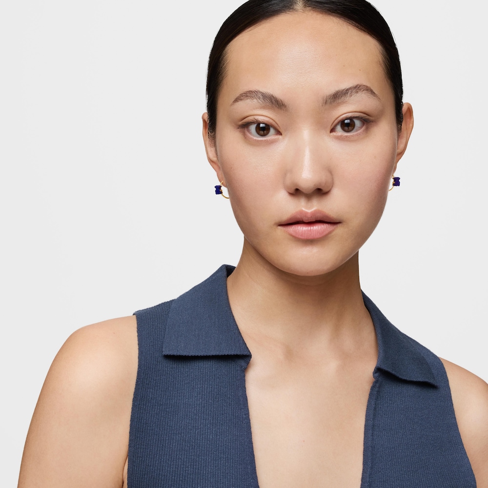 Pendientes de aro oso de oro y lapisl&aacute;zuli TOUS 1950