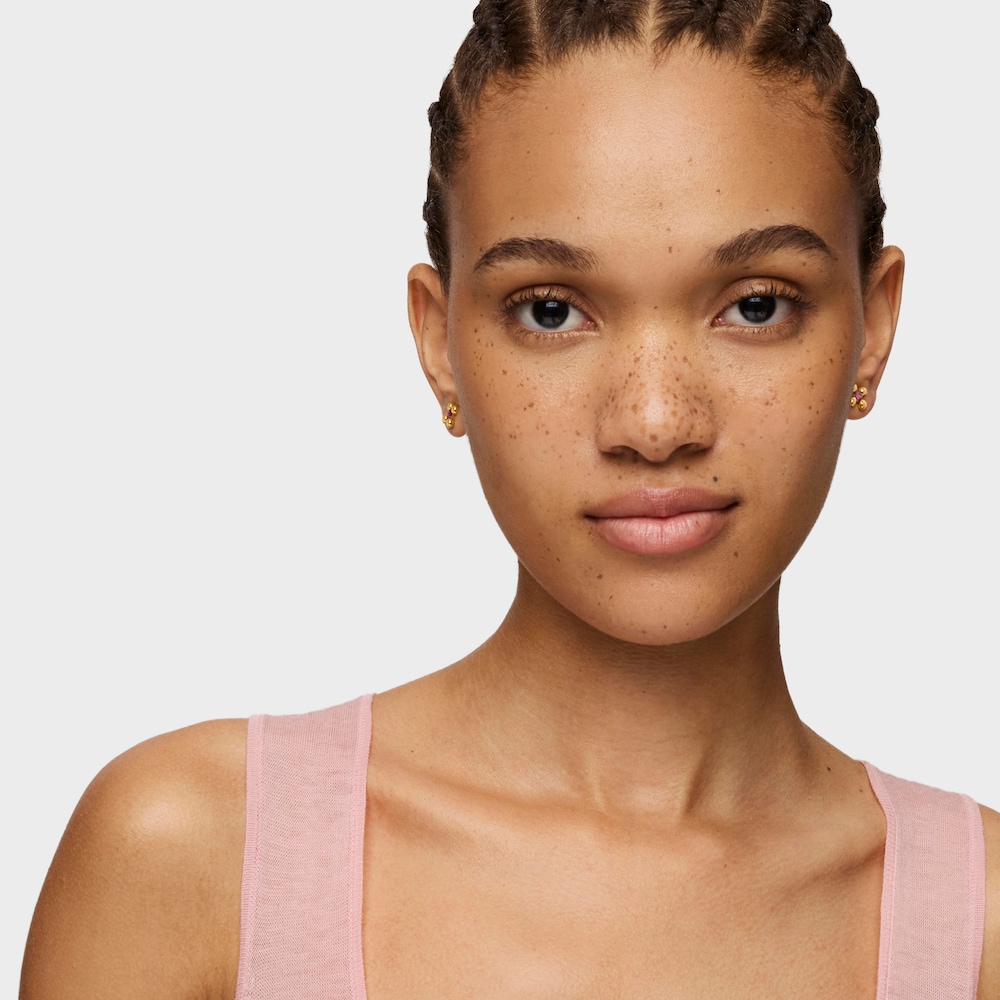 Kr&aacute;tk&eacute; N&aacute;u&scaron;nice Sugar Party ze stř&iacute;bra pozlacen&eacute;ho 18kar&aacute;tov&yacute;m zlatem s&nbsp;rhodolitem