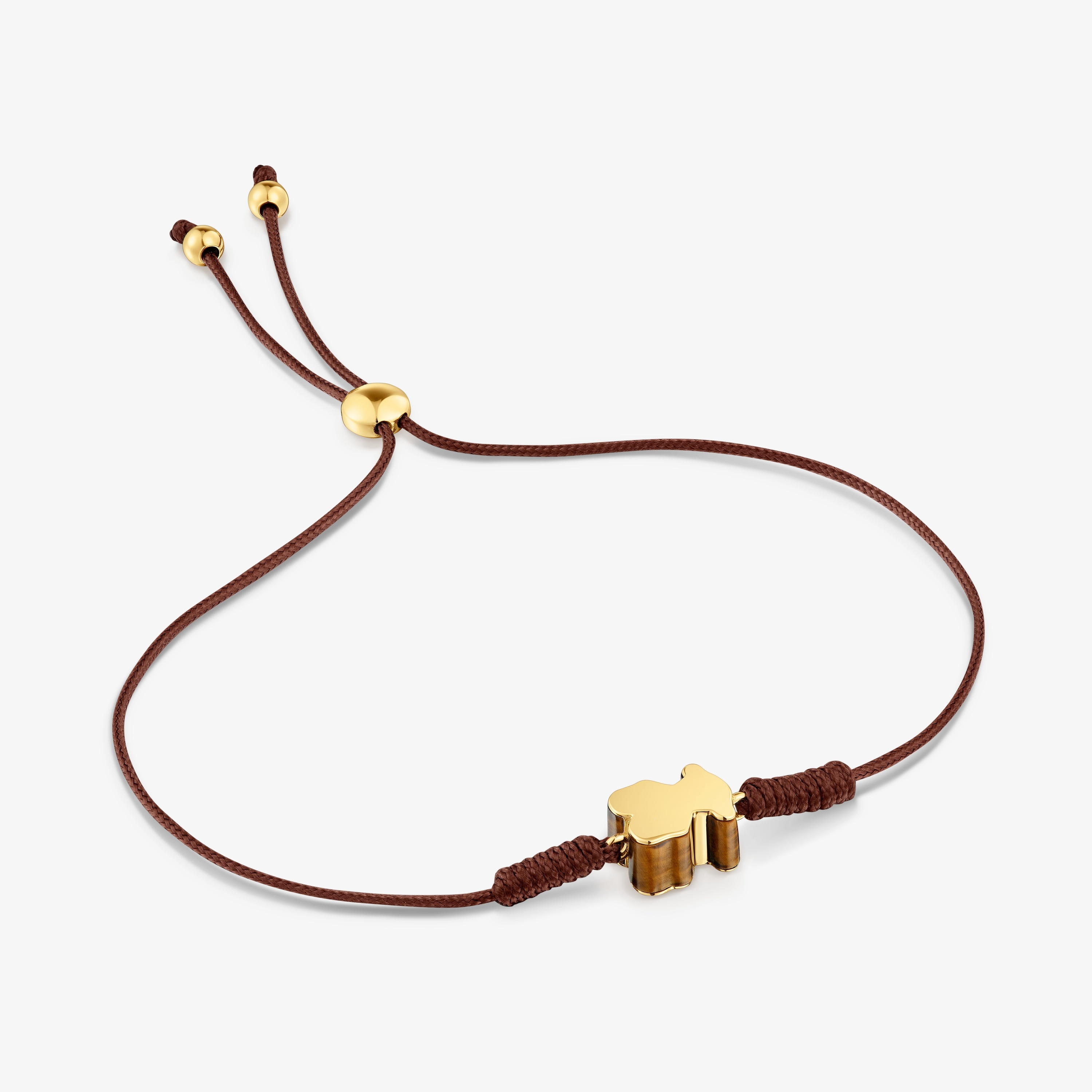 Nylon Bracelet with 18K solid gold bear motif and tiger’s eye TOUS 1950