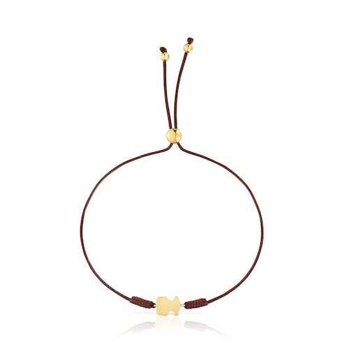 Nylonowa bransoletka z motywem misia ze złota i tygrysim okiem TOUS 1950