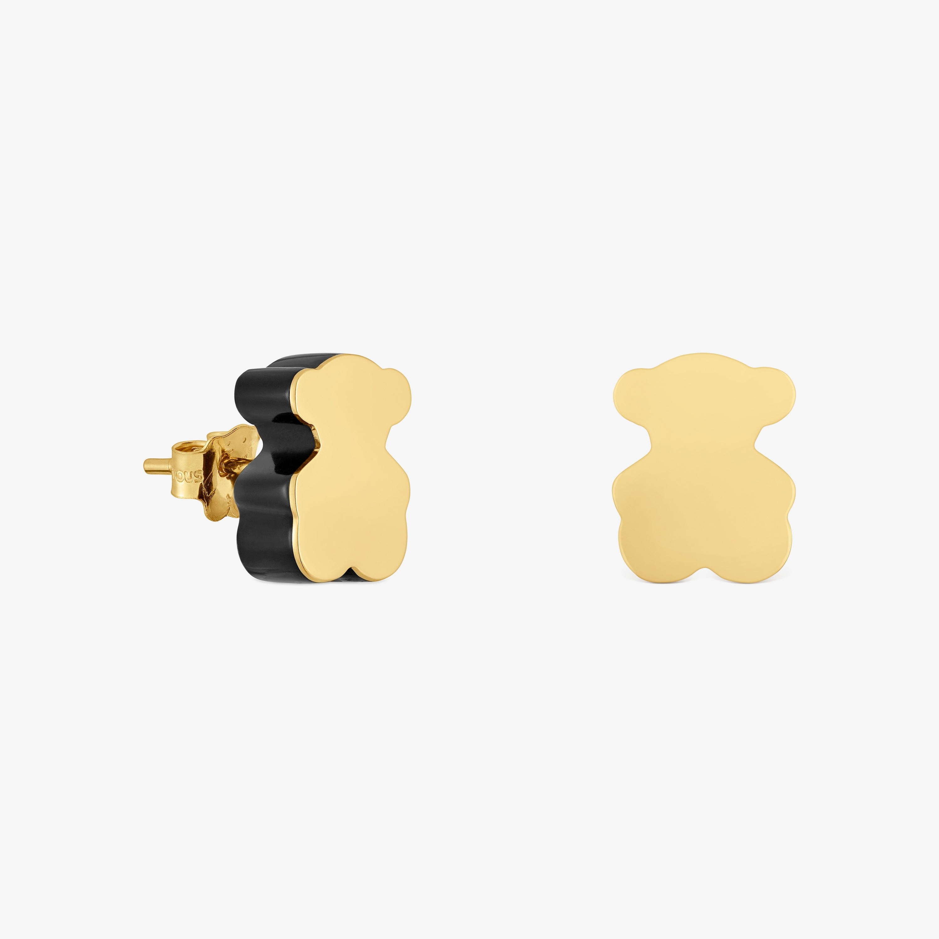 18K solid gold bear Earrings with onyx TOUS 1950