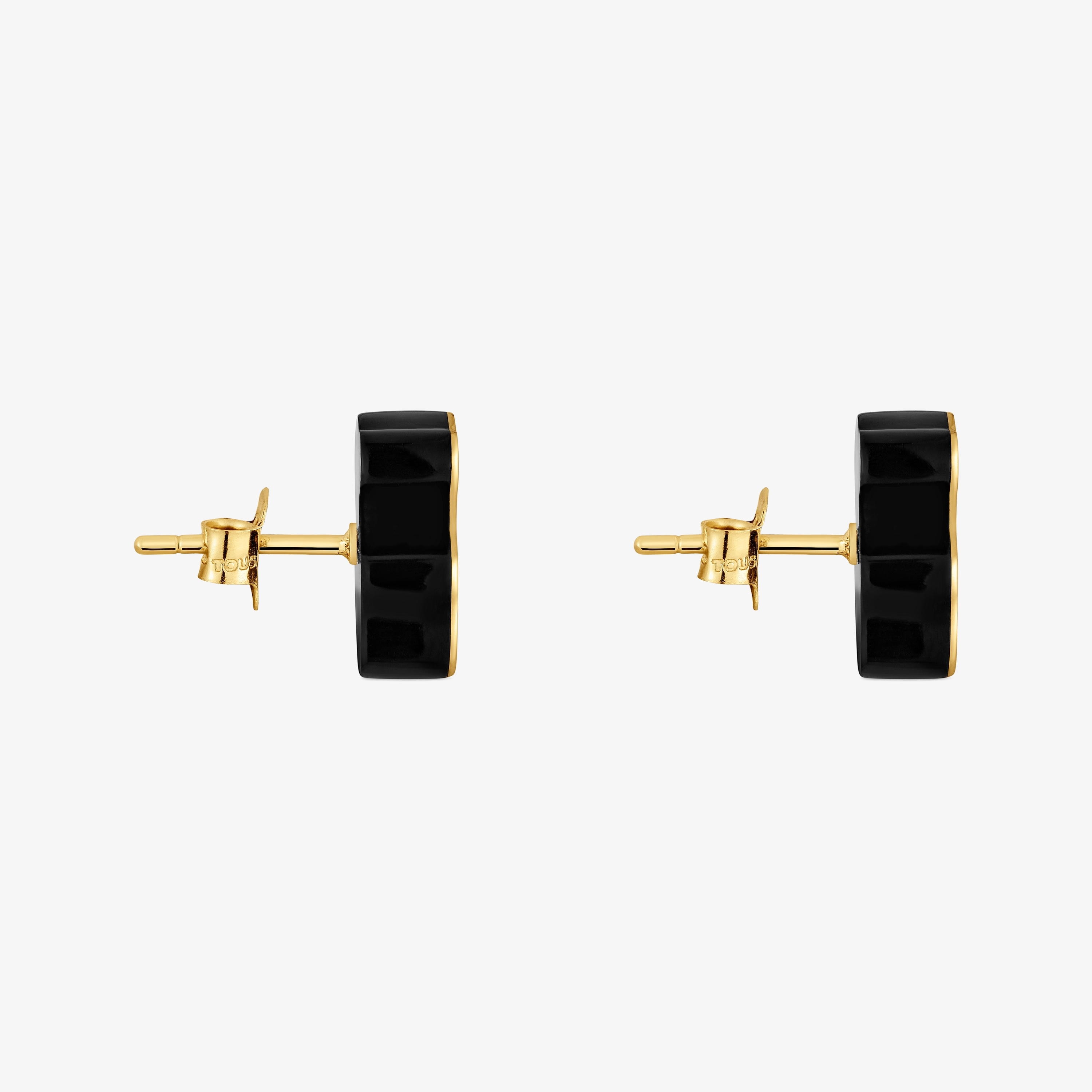 18K solid gold bear Earrings with onyx TOUS 1950