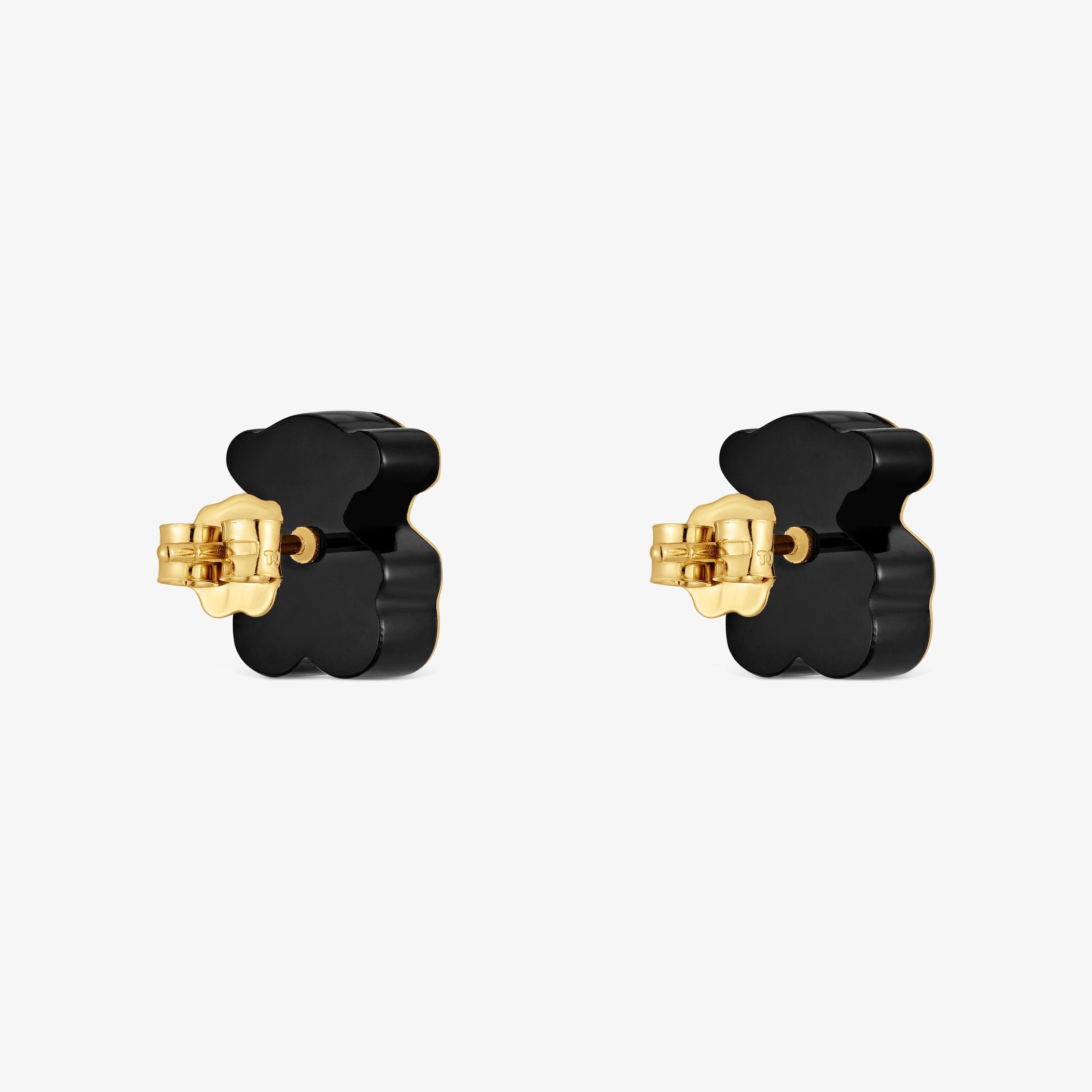 18K solid gold bear Earrings with onyx TOUS 1950