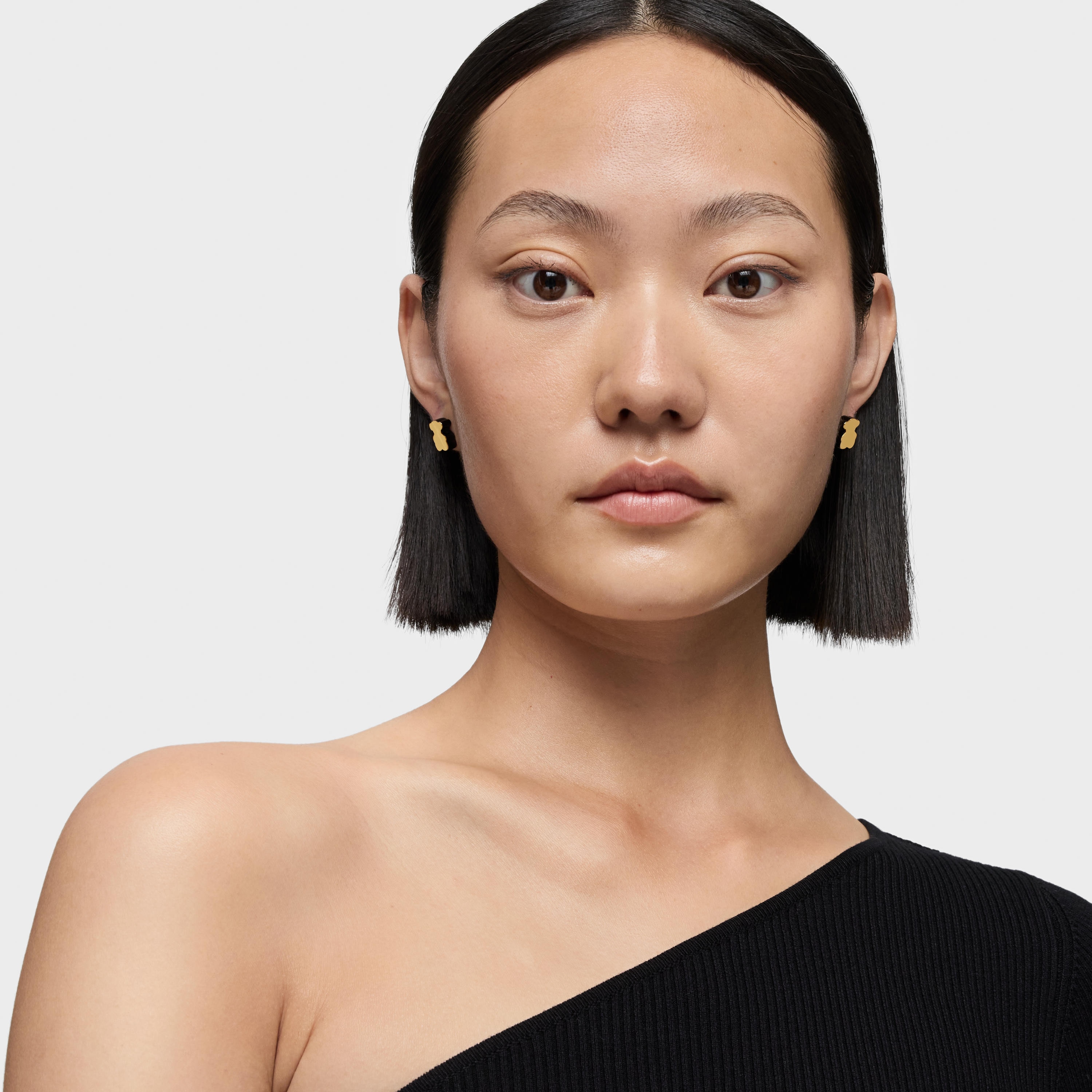 Gold bear Earrings with onyx TOUS 1950