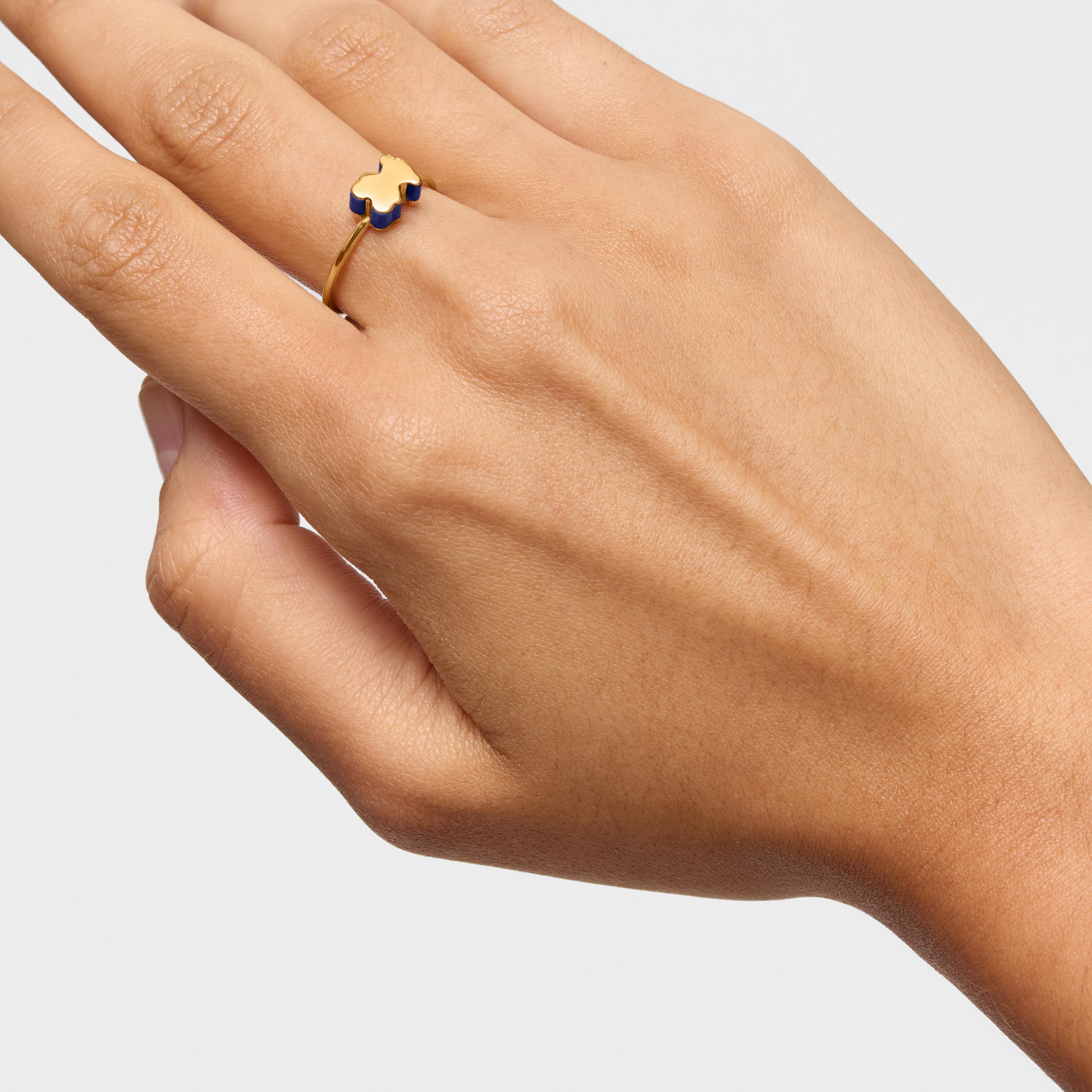 18K solid gold bear motif Ring with lapis lazuli TOUS 1950