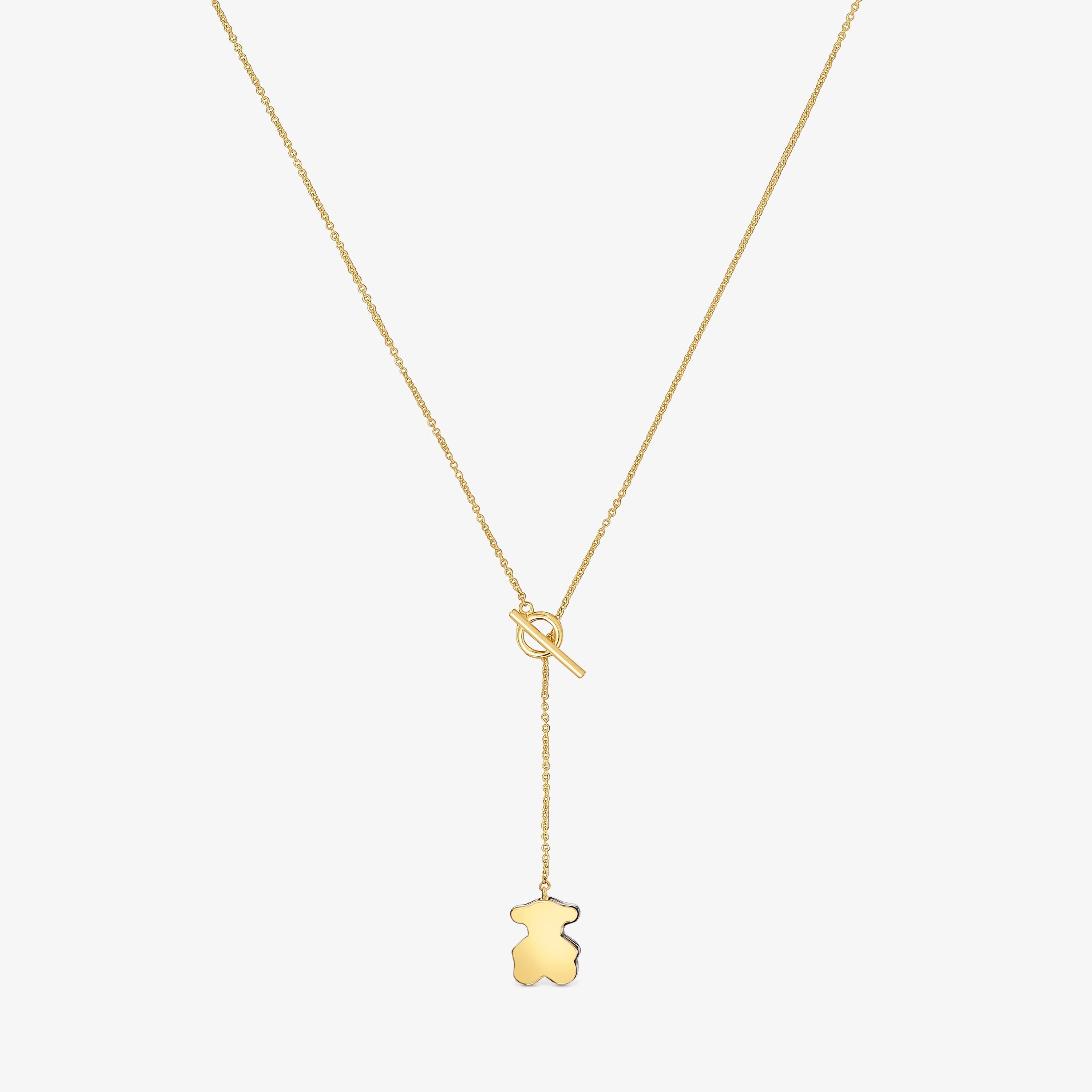 Short 18K solid gold bear Necklace with onyx TOUS 1950