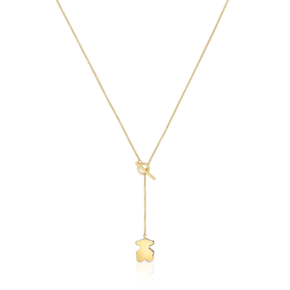 Short gold bear Necklace with onyx TOUS 1950