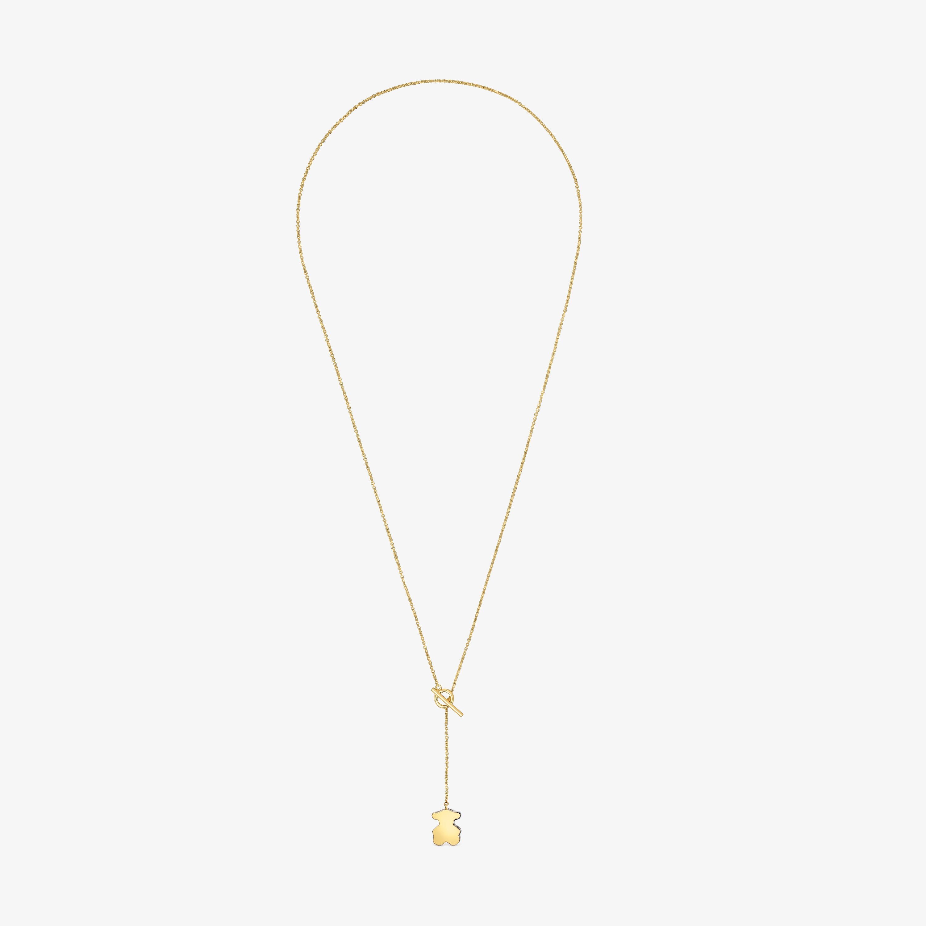 Short 18K solid gold bear Necklace with onyx TOUS 1950