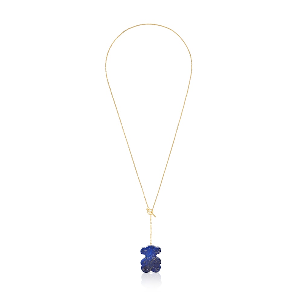 Short gold bear Necklace with lapis lazuli TOUS 1950 image number 1