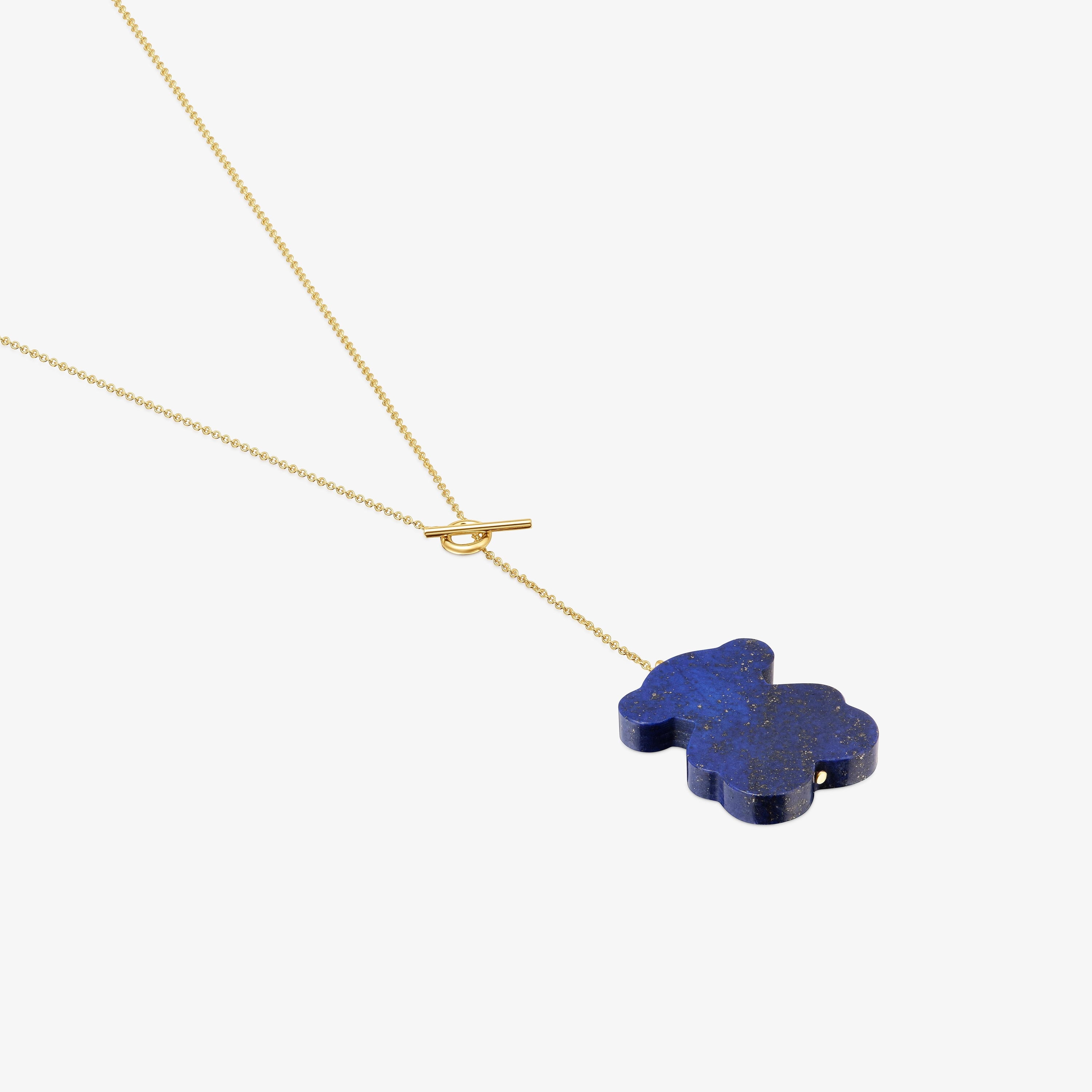 Short 18K solid gold bear Necklace with lapis lazuli TOUS 1950
